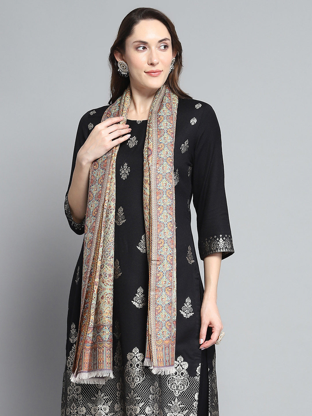 Women Multicolor Self Design Stole