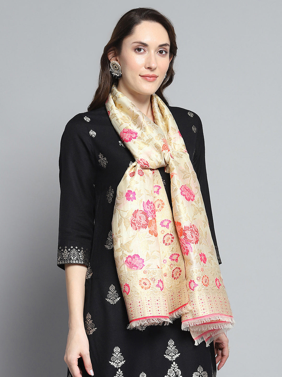 Women Multicolor Self Design Stole