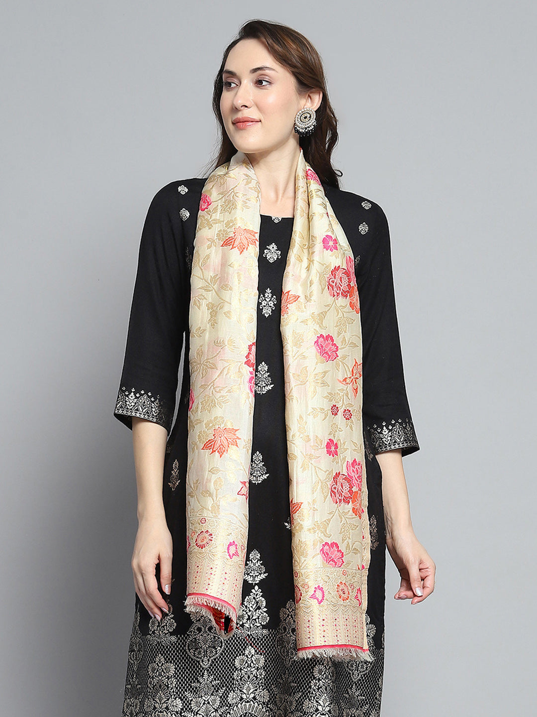 Women Multicolor Self Design Stole