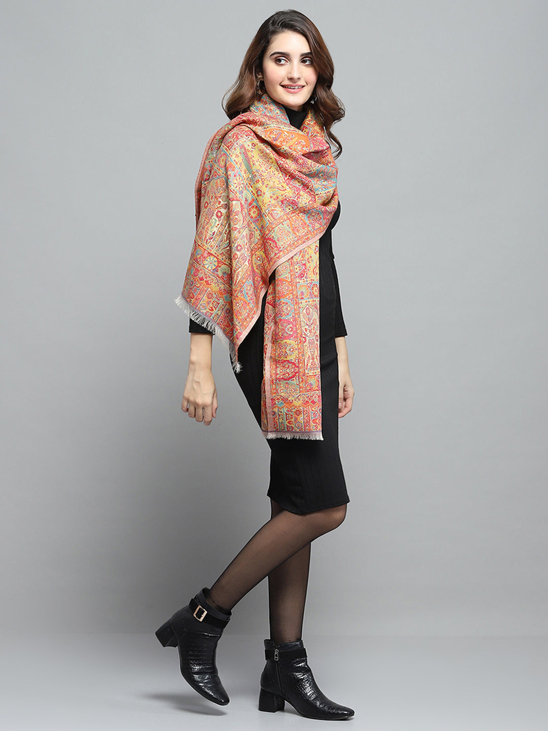 Women Multicolor Self Design Stole