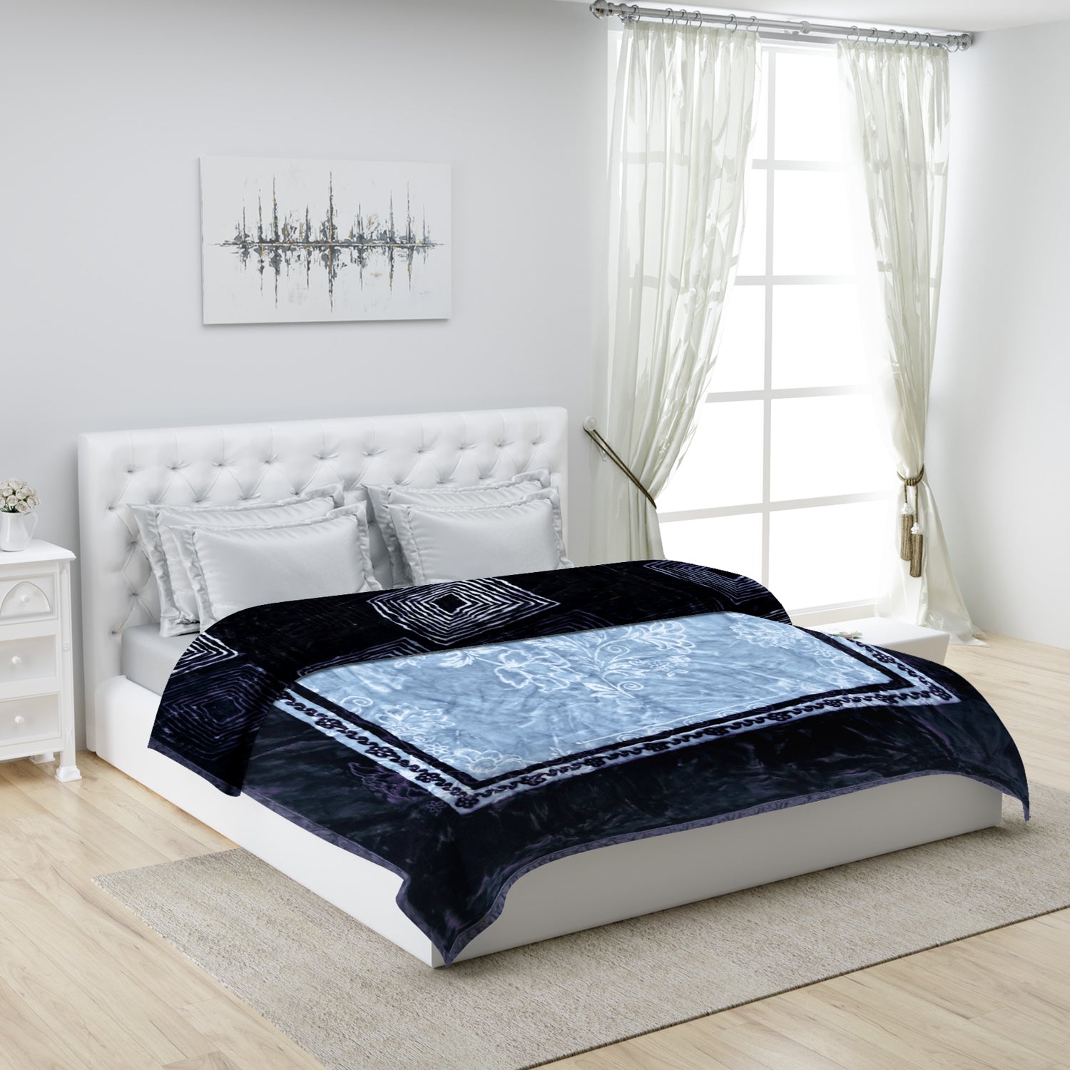 Printed Double Bed Blanket for Heavy Winter -2 Ply