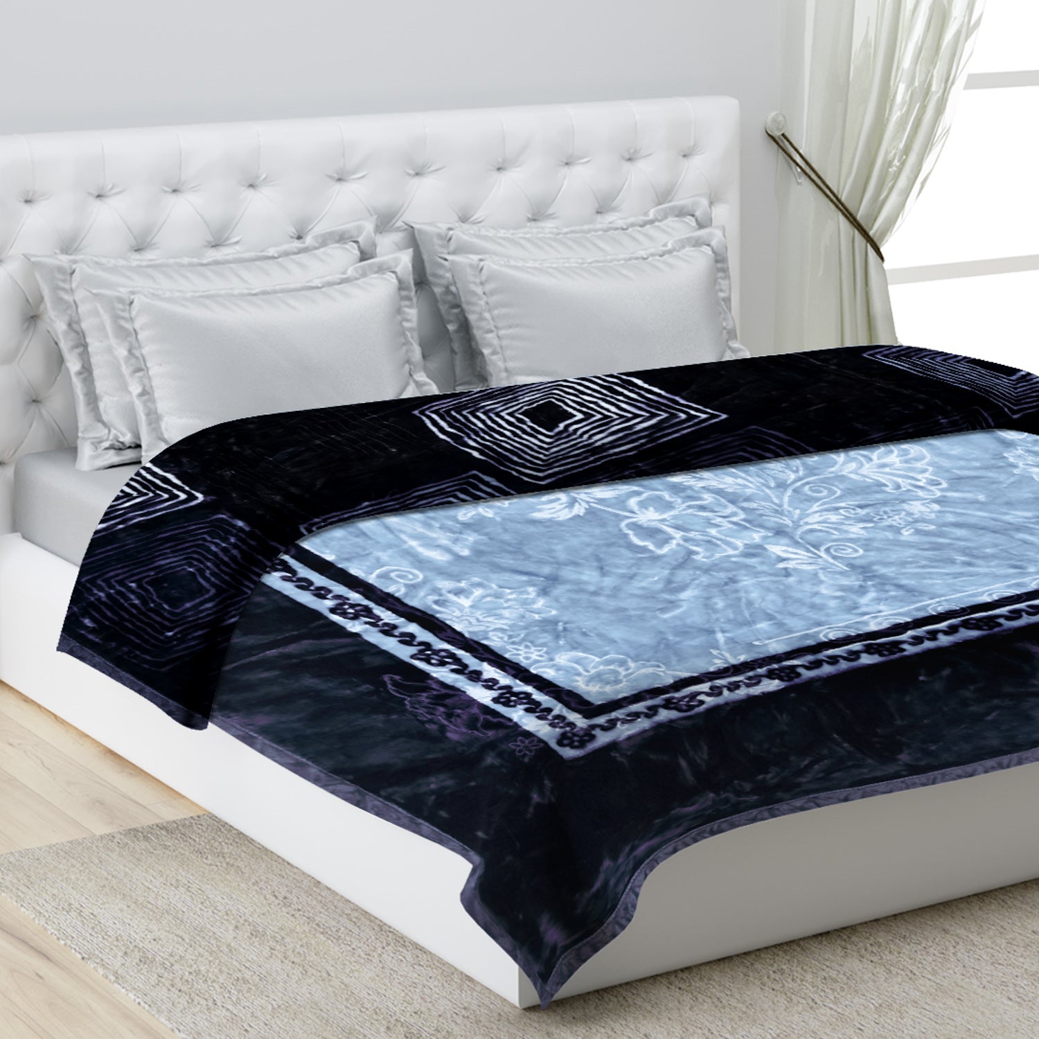 Printed Double Bed Blanket for Heavy Winter -2 Ply