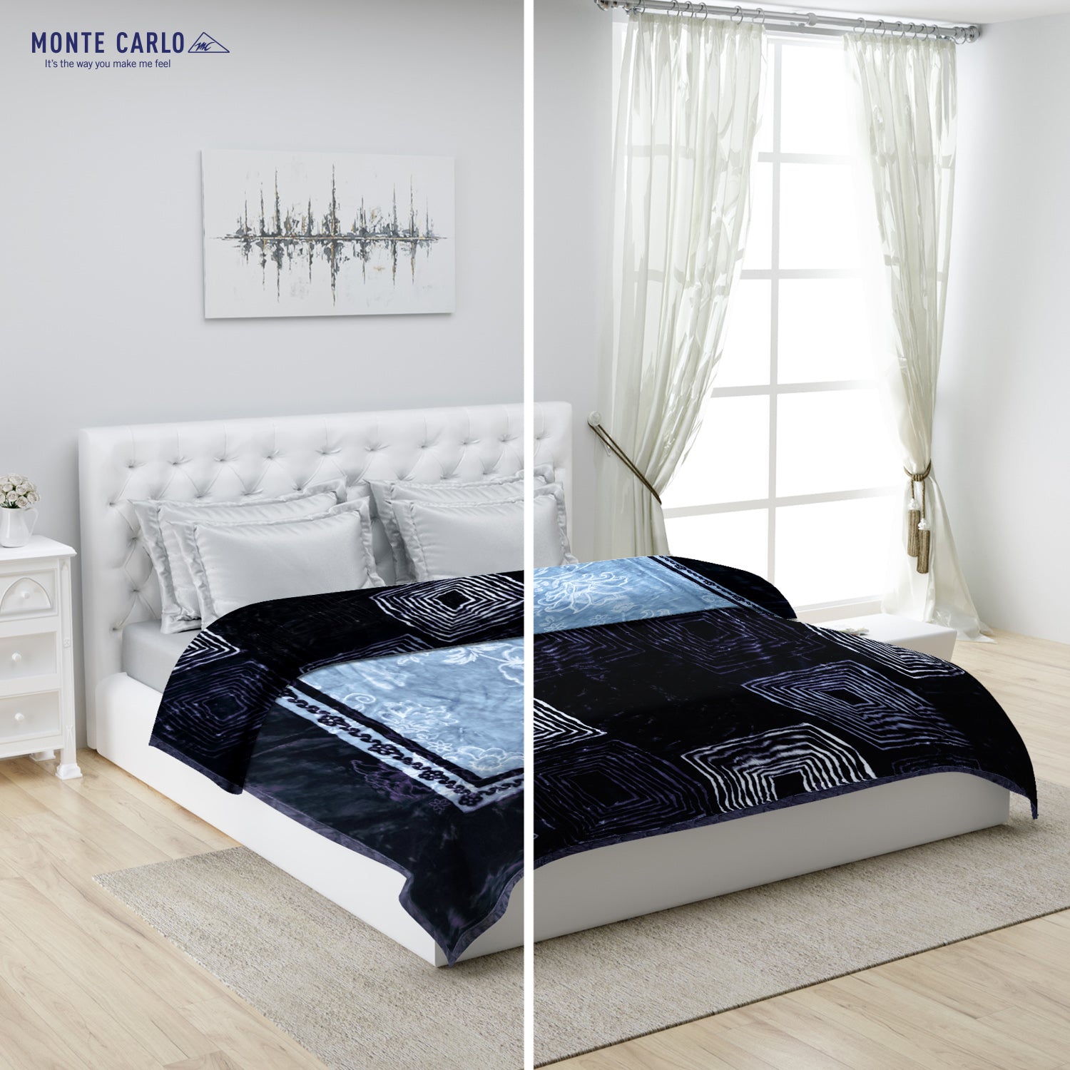 Printed Double Bed Blanket for Heavy Winter -2 Ply