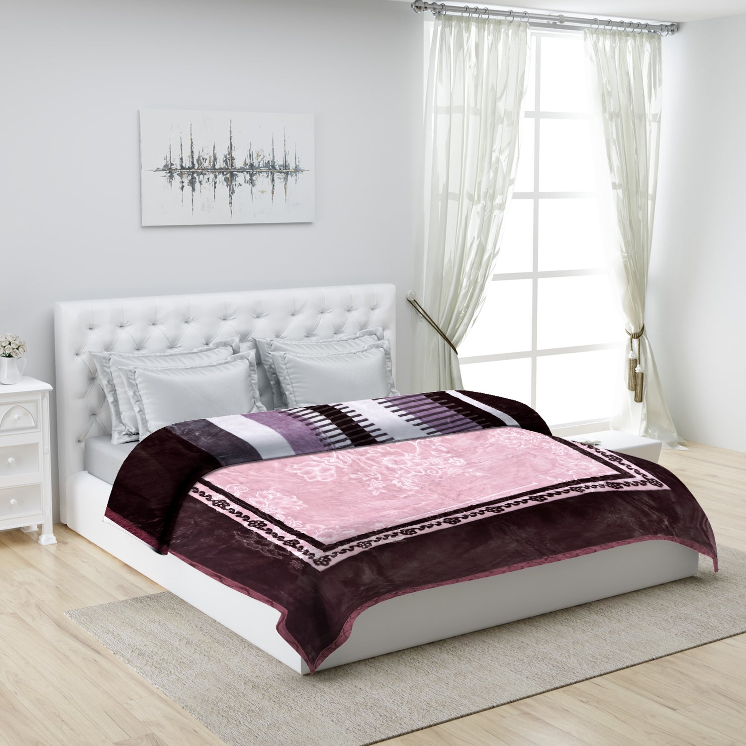 Printed Double Bed Blanket for Heavy Winter -2 Ply