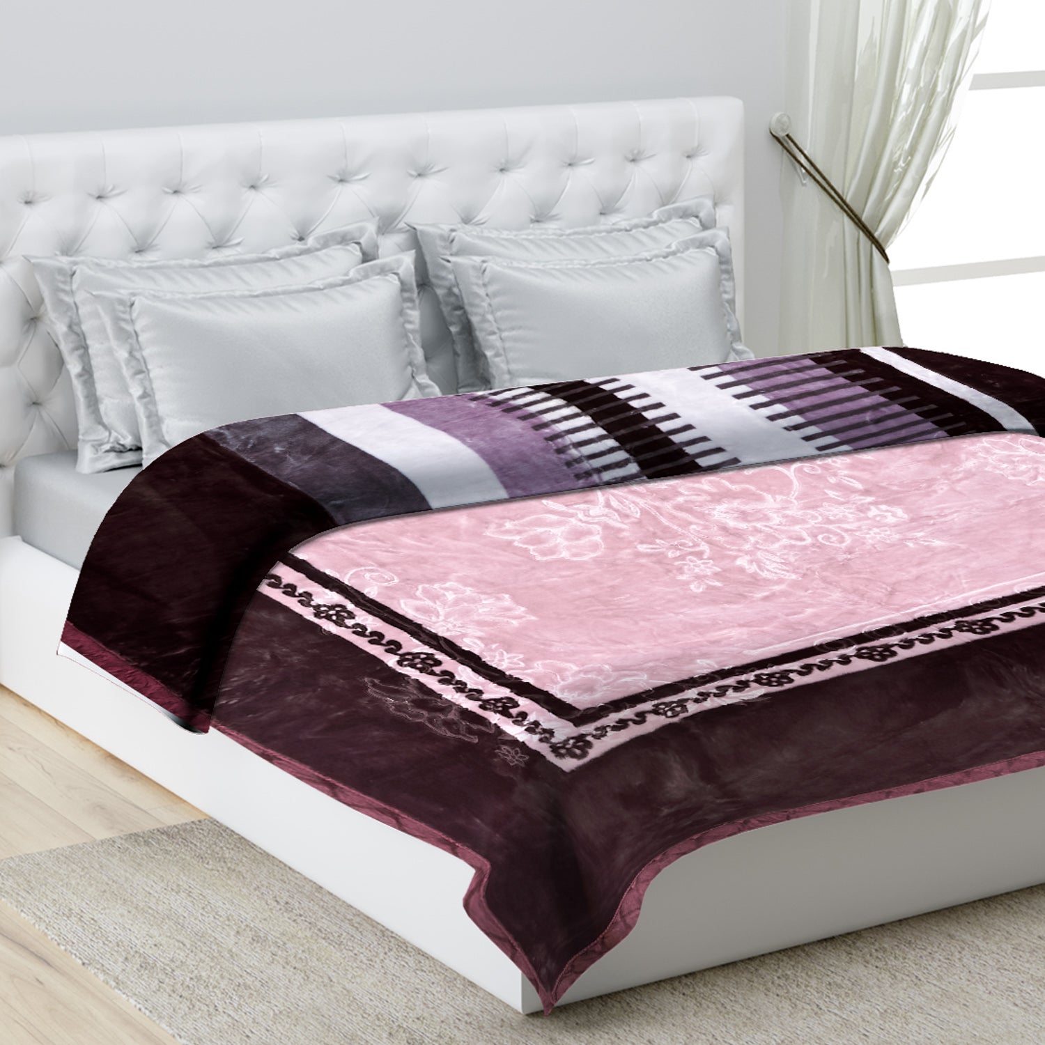 Printed Double Bed Blanket for Heavy Winter -2 Ply