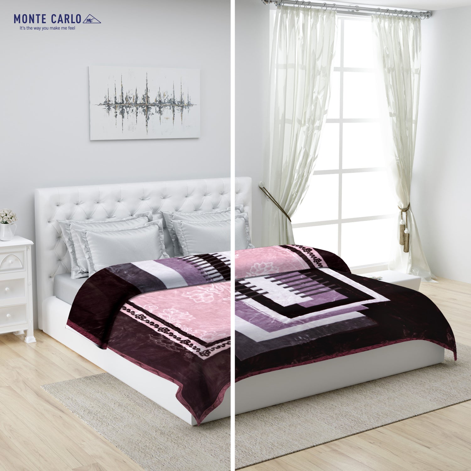 Printed Double Bed Blanket for Heavy Winter -2 Ply