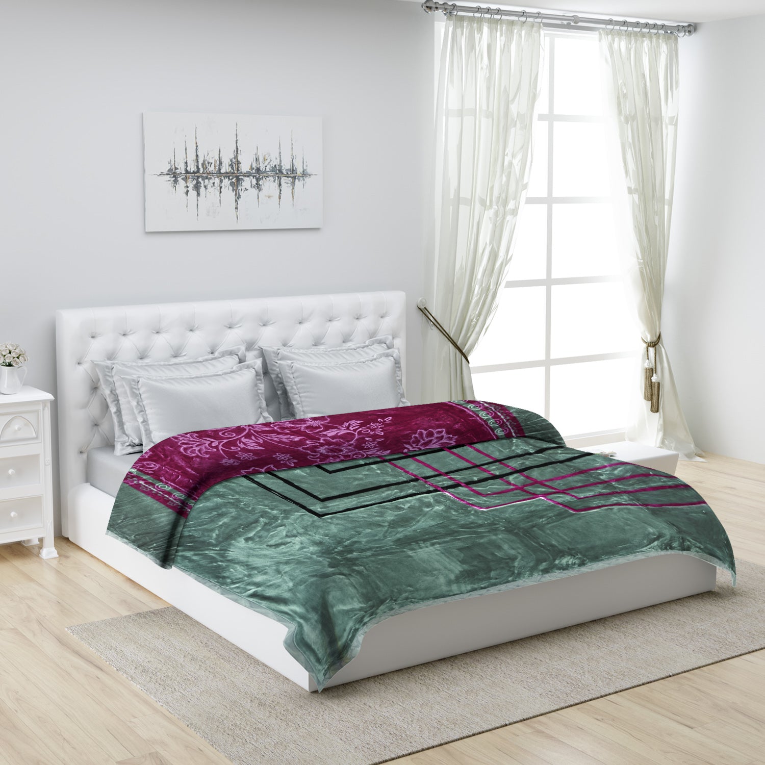 Printed Double Bed Blanket for Heavy Winter -2 Ply