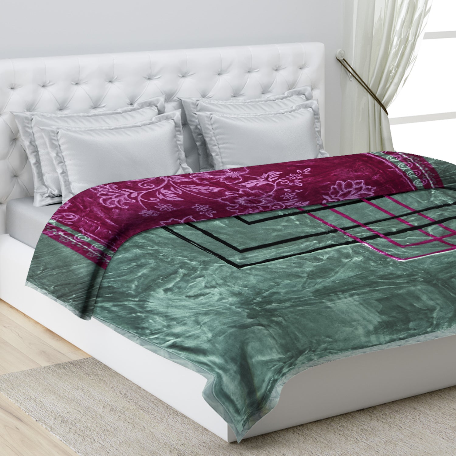 Printed Double Bed Blanket for Heavy Winter -2 Ply