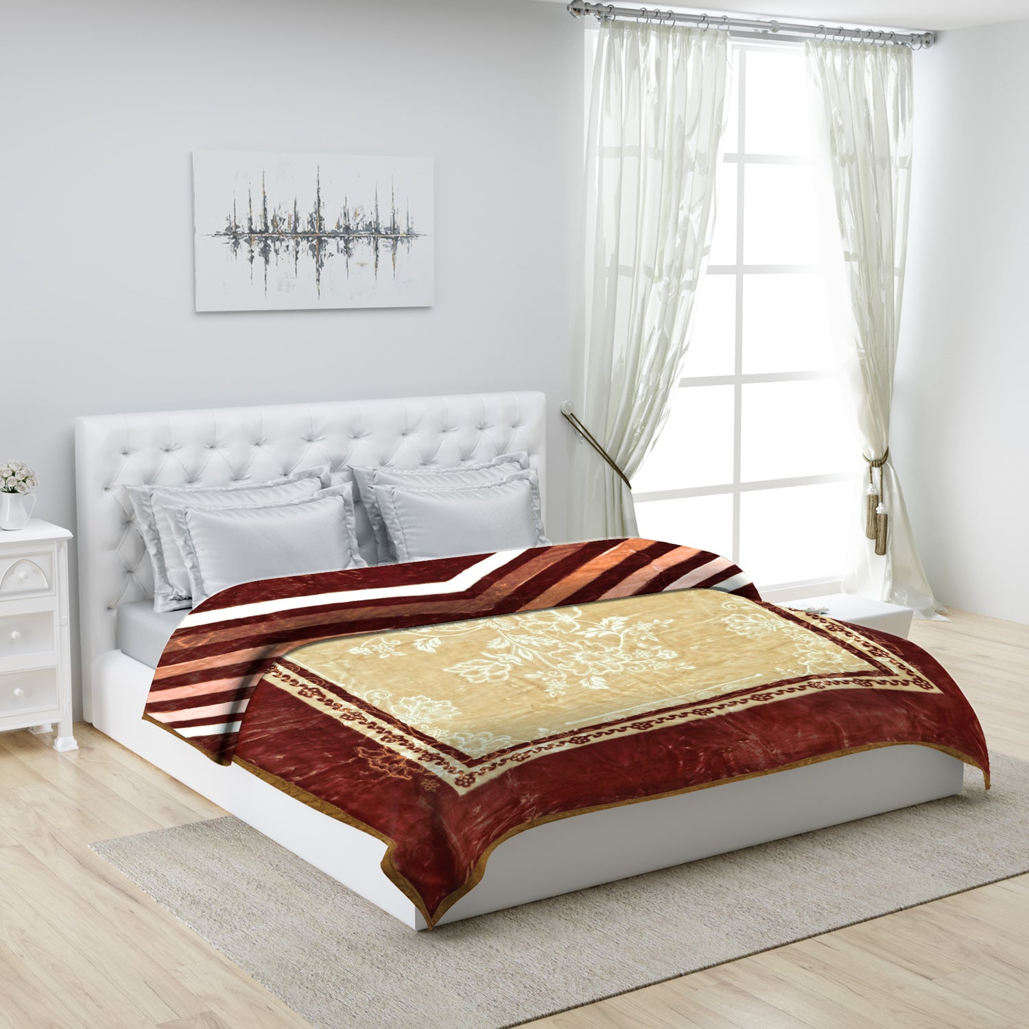 Printed Double Bed Blanket for Heavy Winter -2 Ply