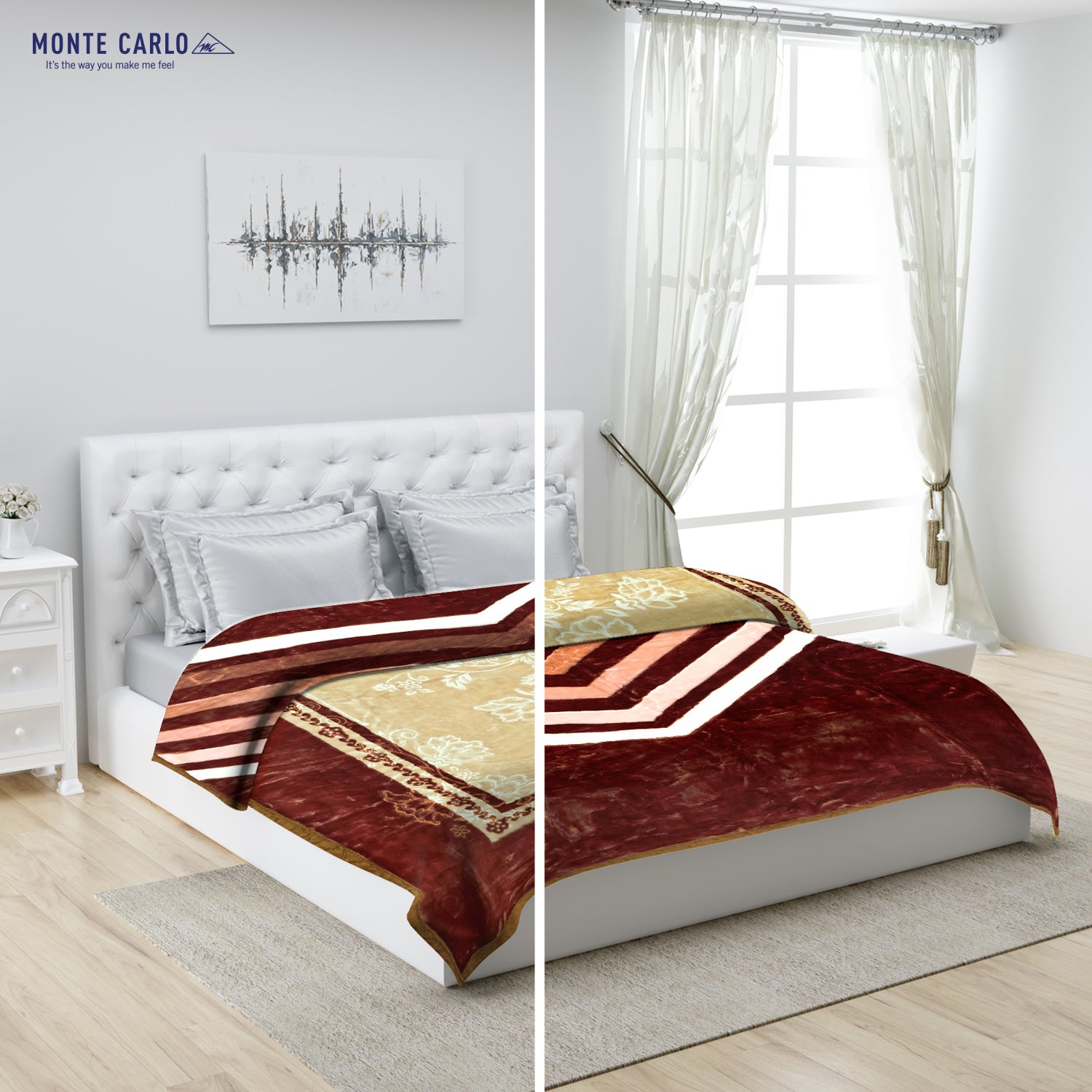 Printed Double Bed Blanket for Heavy Winter -2 Ply