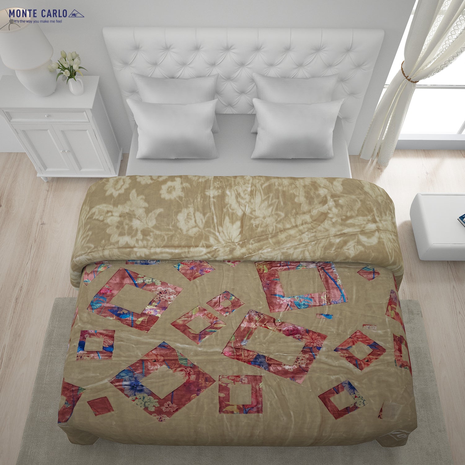 Printed Double Bed Blanket for Heavy Winter -2 Ply