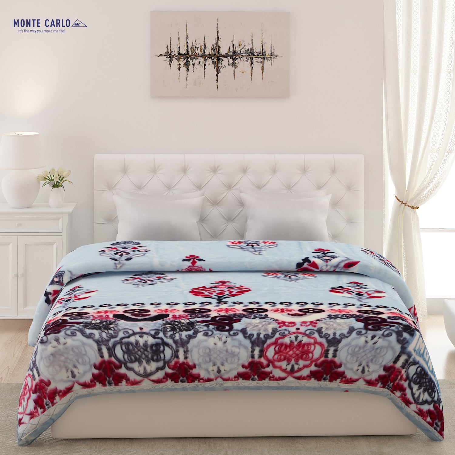 Printed Double Bed Blanket for Heavy Winter -2 Ply