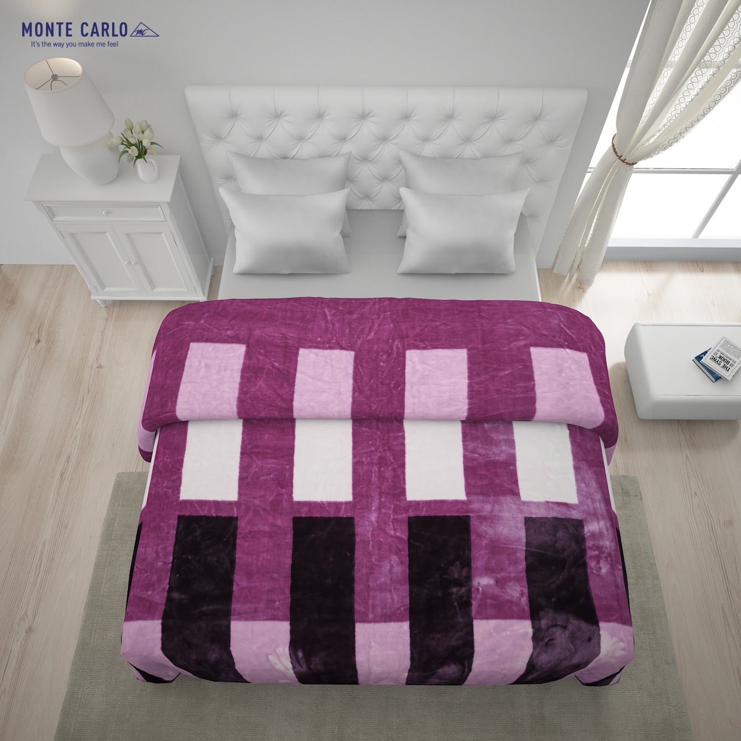 Printed Double Bed Blanket for Mild Winter -1 Ply