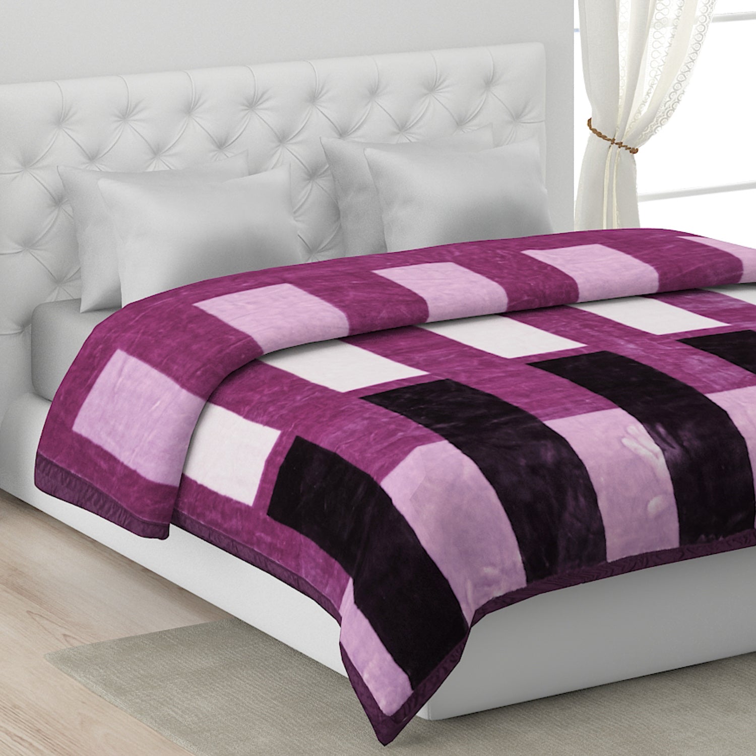 Printed Double Bed Blanket for Mild Winter -1 Ply