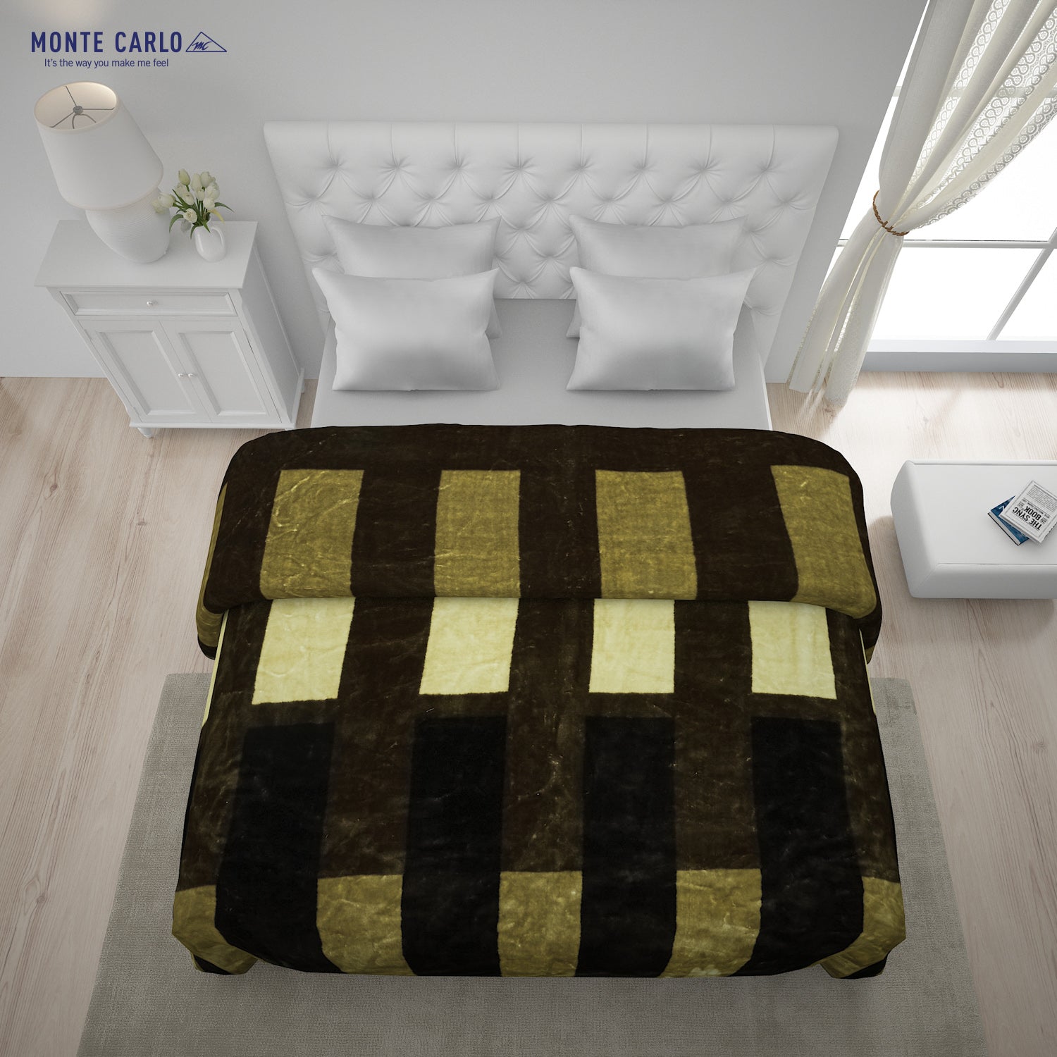 Printed Double Bed Blanket for Mild Winter -1 Ply