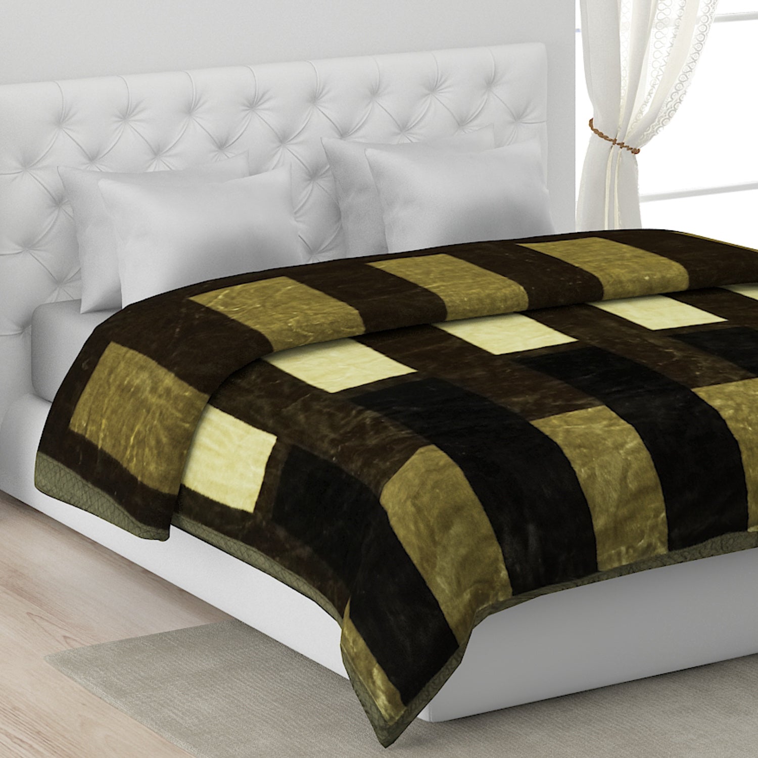 Printed Double Bed Blanket for Mild Winter -1 Ply