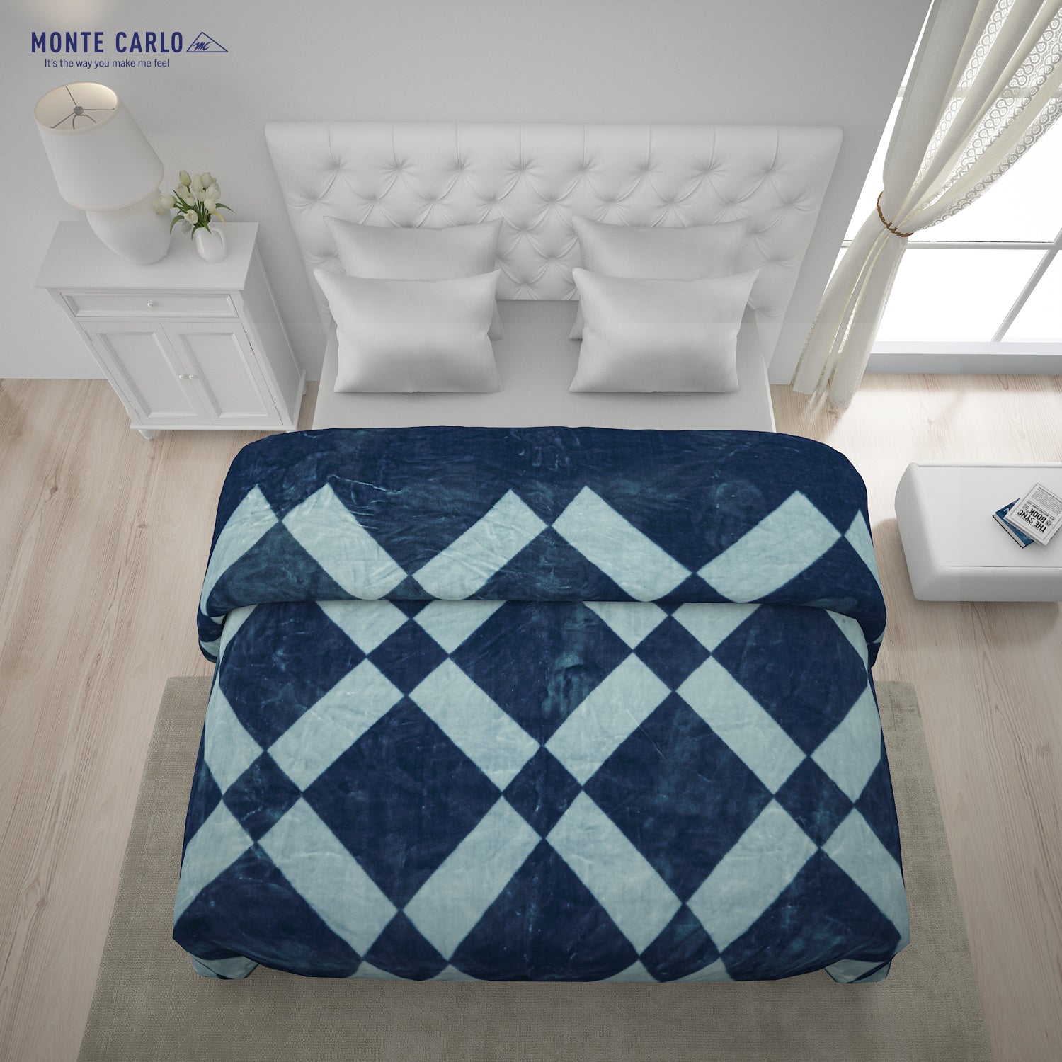 Printed Double Bed Blanket for Mild Winter -1 Ply