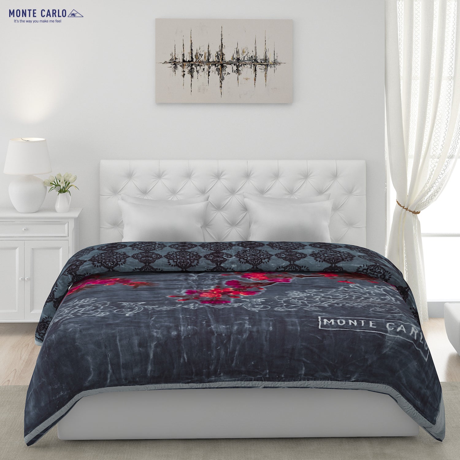 Printed Double Bed Blanket for Heavy Winter -2 Ply