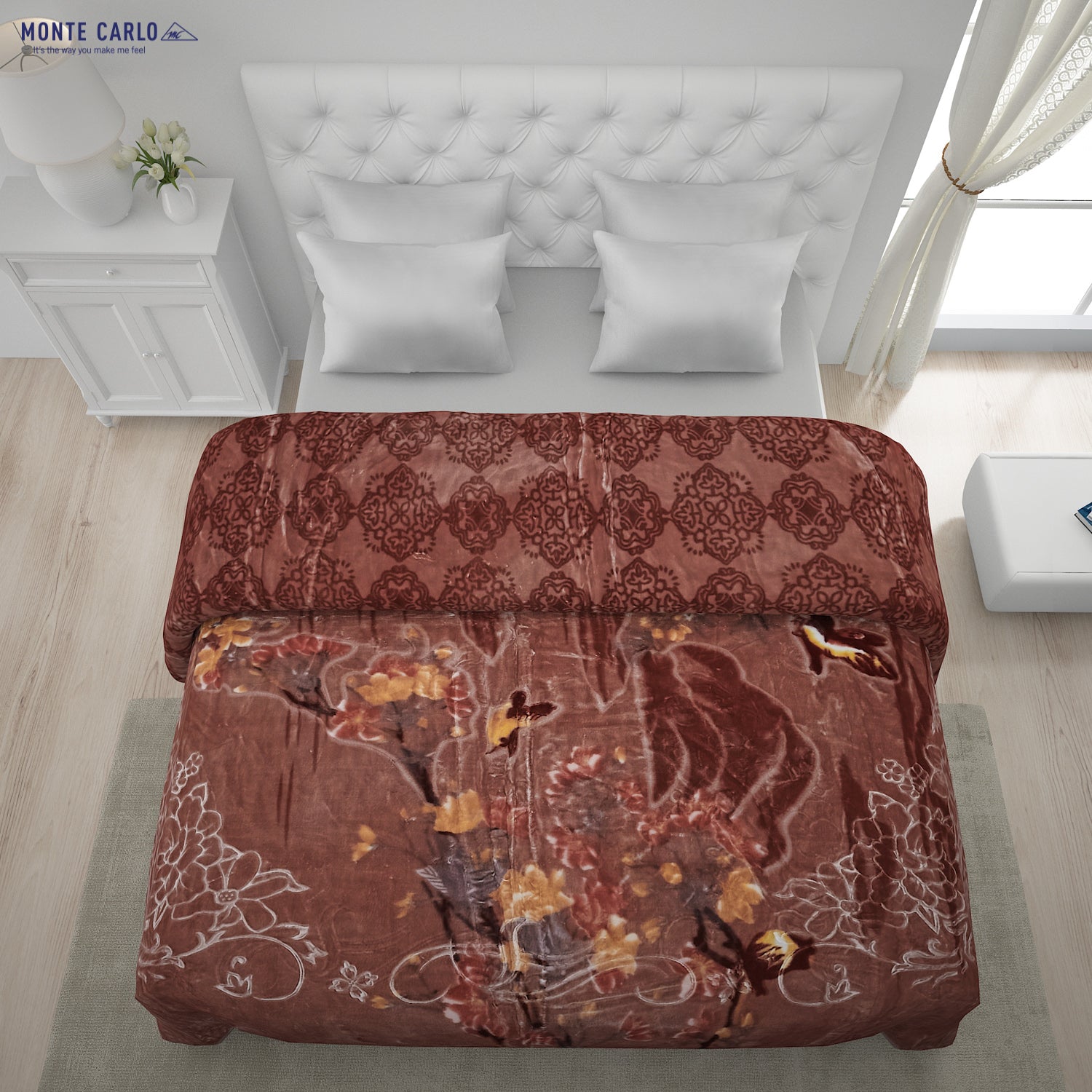 Printed Double Bed Blanket for Heavy Winter -2 Ply