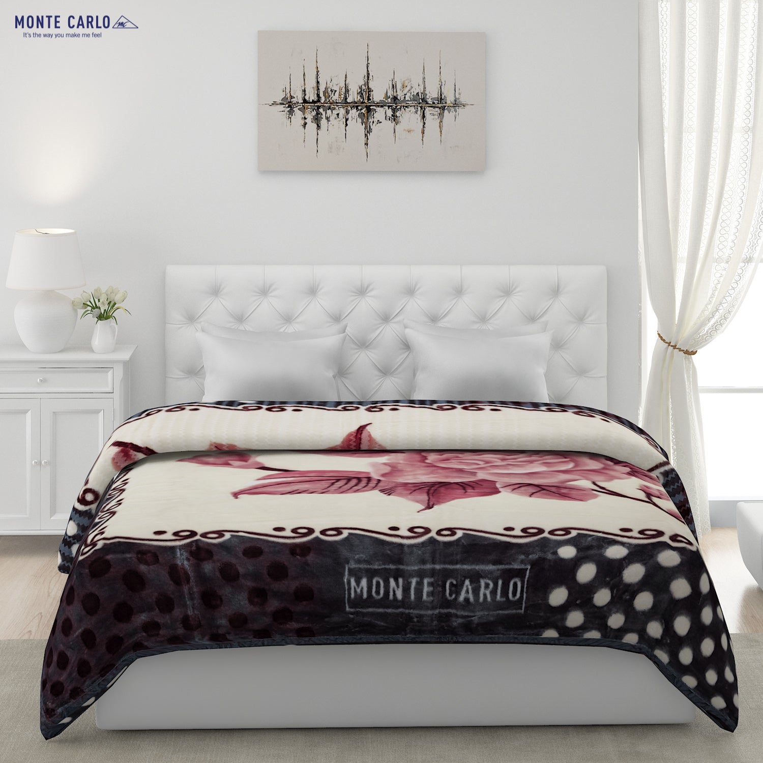 Printed Double Bed Blanket for Heavy Winter -2 Ply