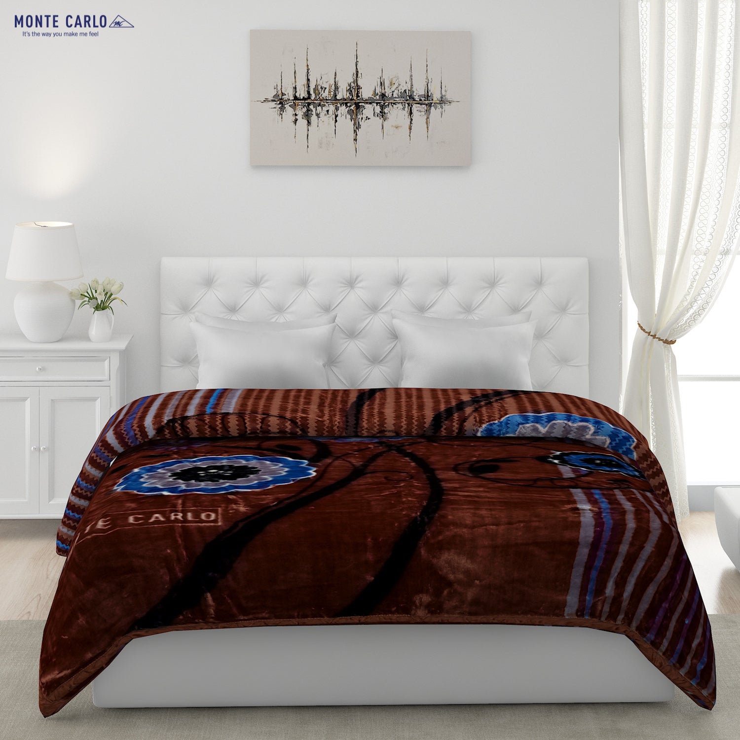 Printed Double Bed Blanket for Heavy Winter -2 Ply