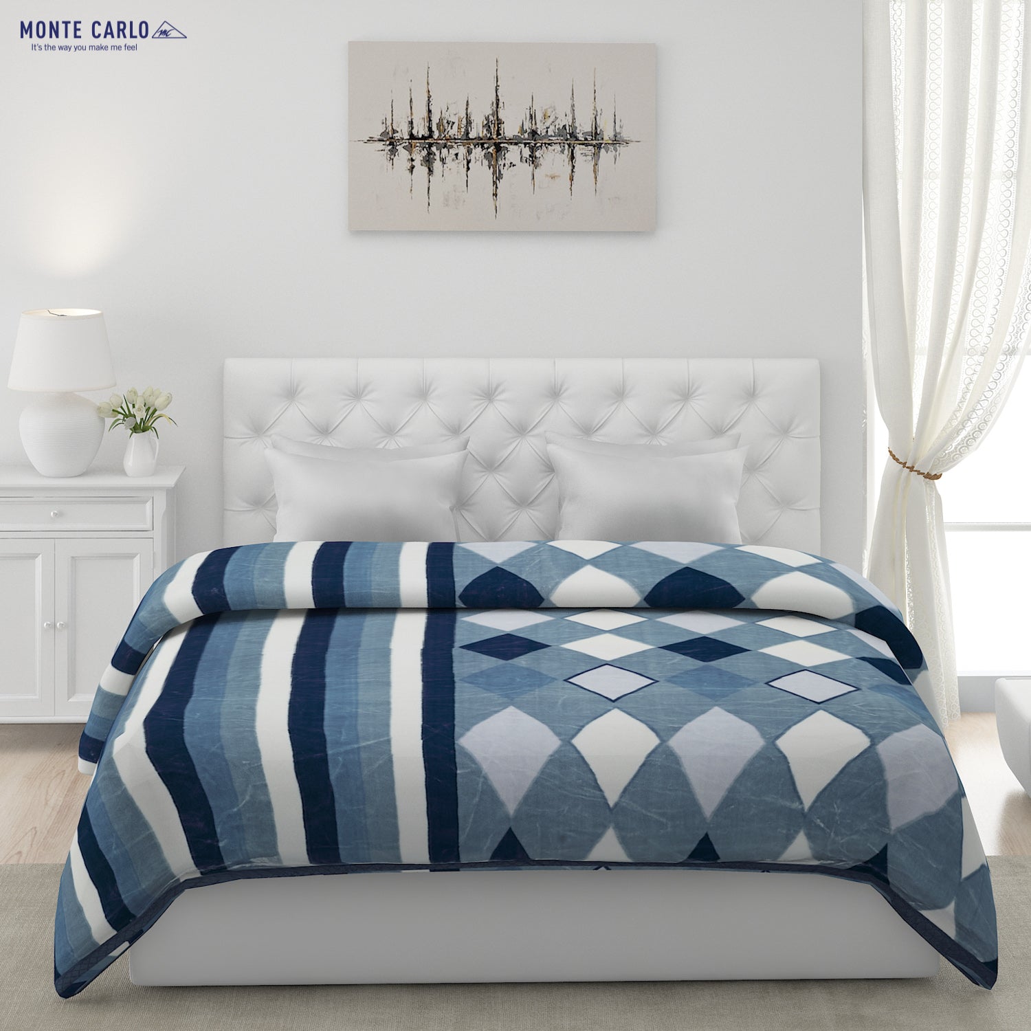 Printed Double Bed Blanket for Heavy Winter -2 Ply