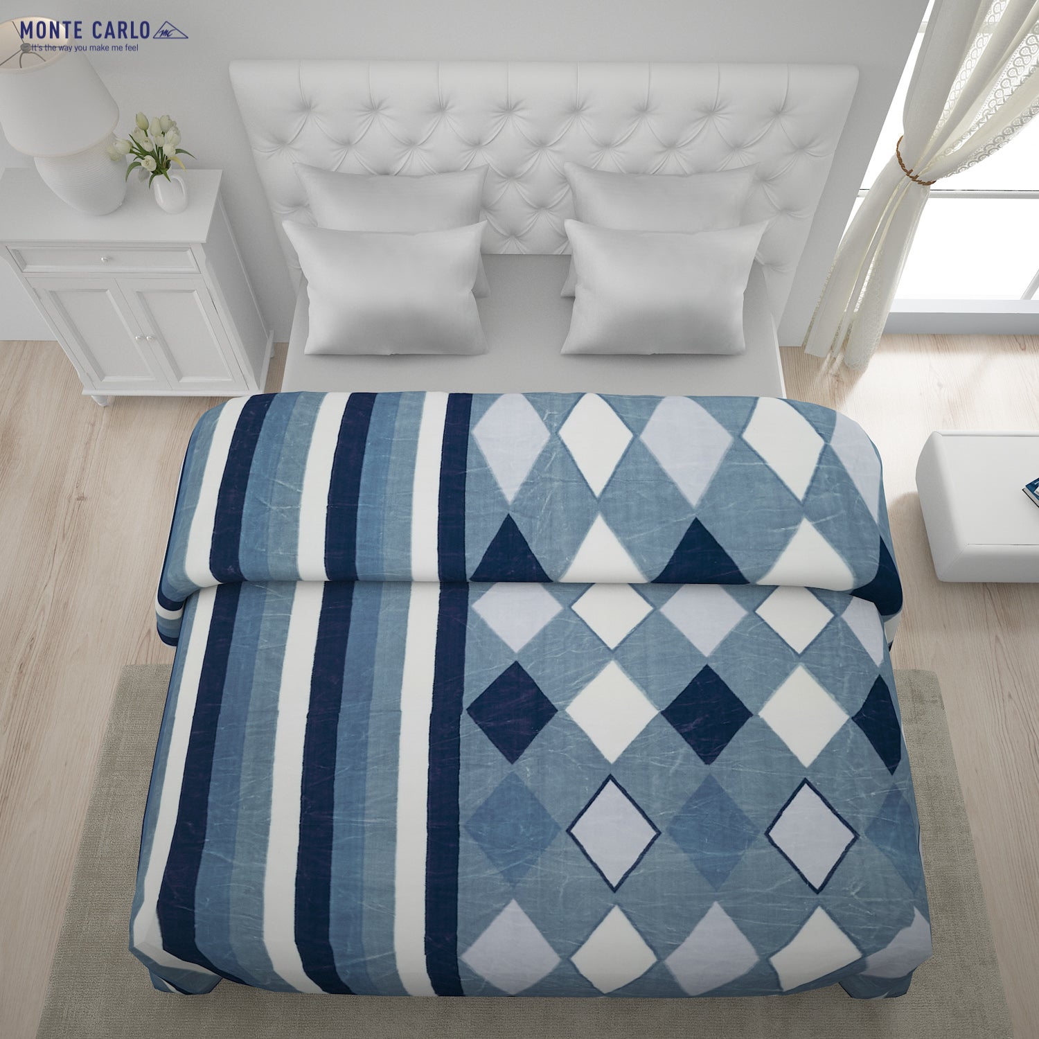 Printed Double Bed Blanket for Heavy Winter -2 Ply