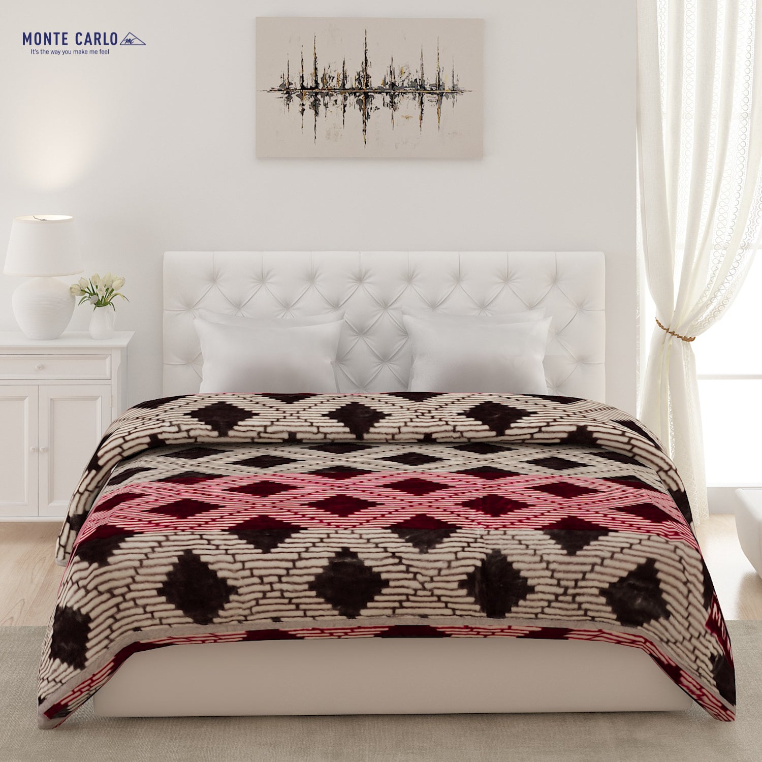 Printed Double Bed Blanket for Heavy Winter -2 Ply