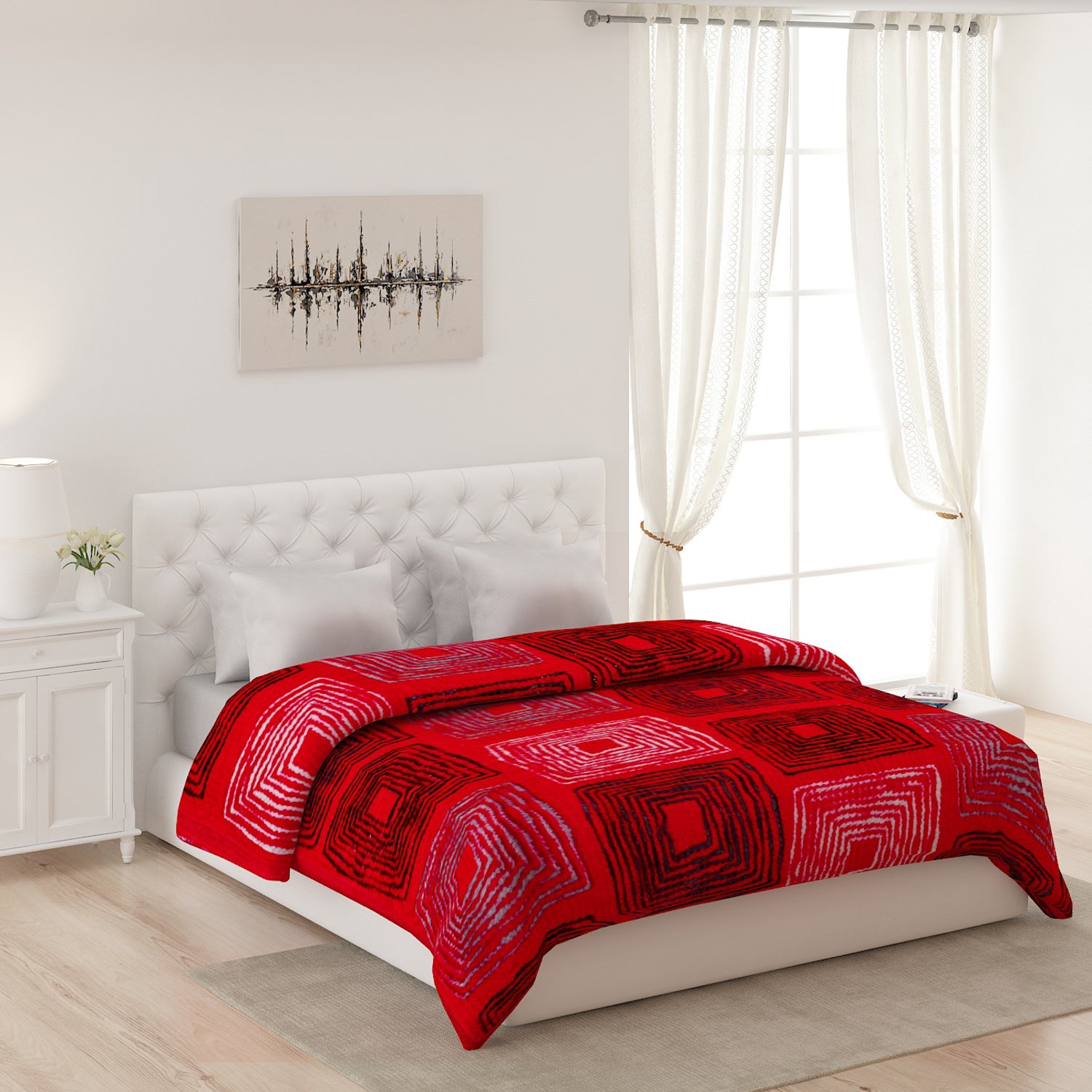 Printed Double Bed Blanket for Mild Winter -2 Ply