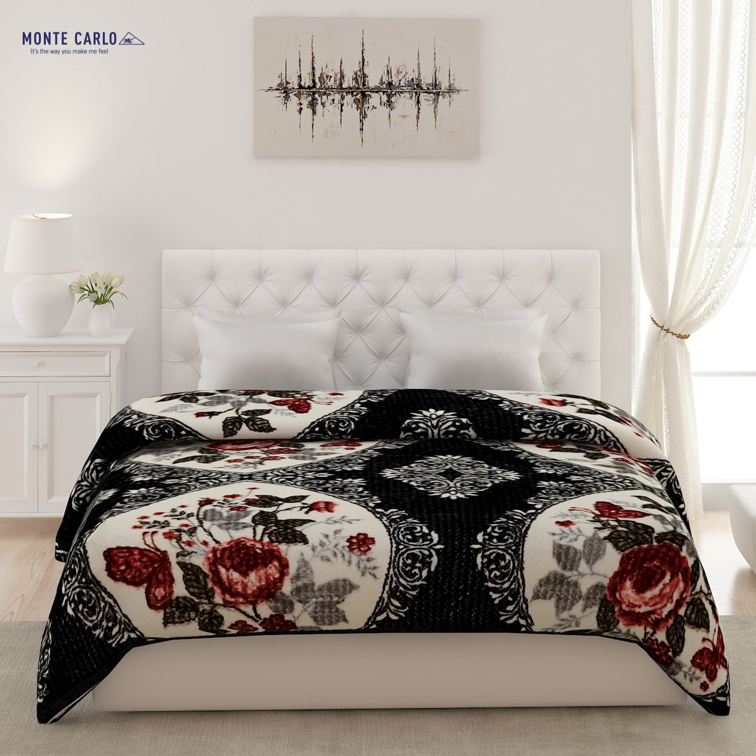 Printed Double Bed Blanket for Mild Winter -2 Ply