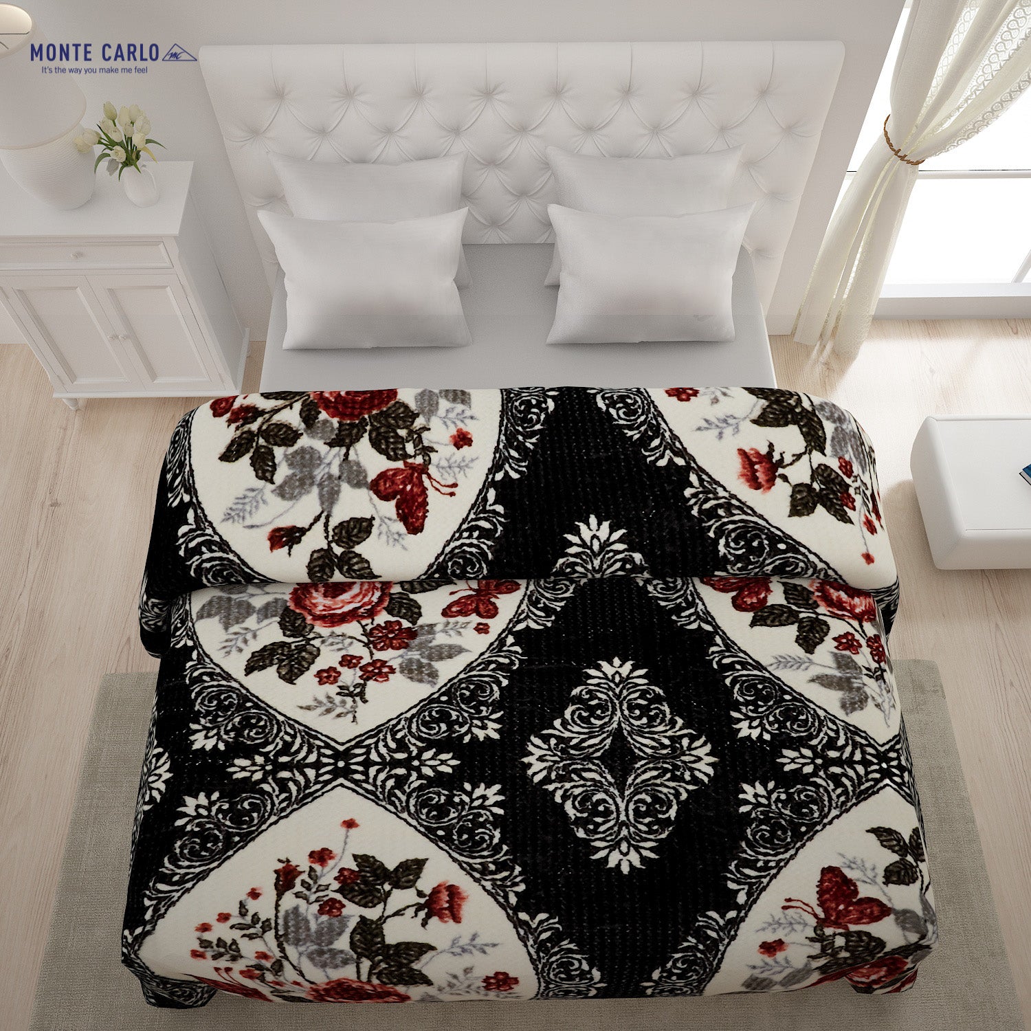 Printed Double Bed Blanket for Mild Winter -2 Ply