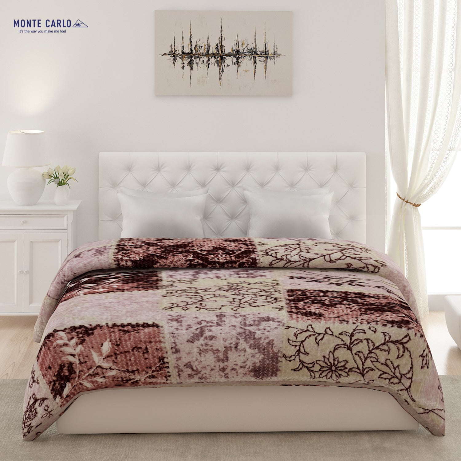 Printed Double Bed Blanket for Mild Winter -2 Ply