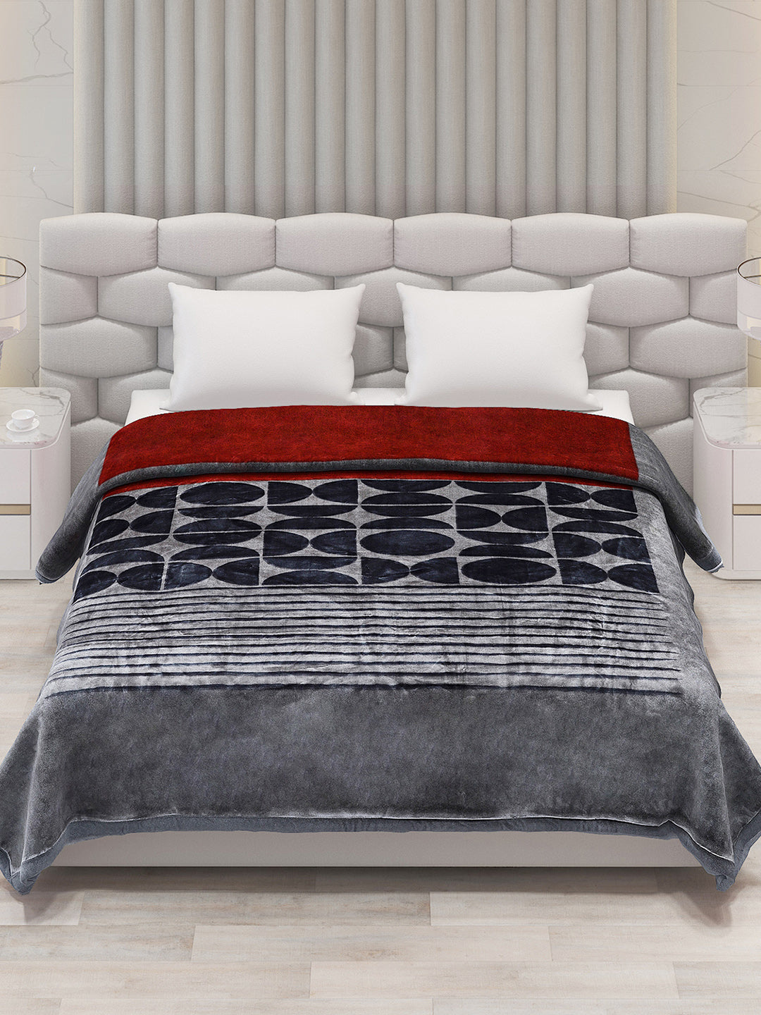 Printed Double Bed Blanket for Mild Winter -2 Ply