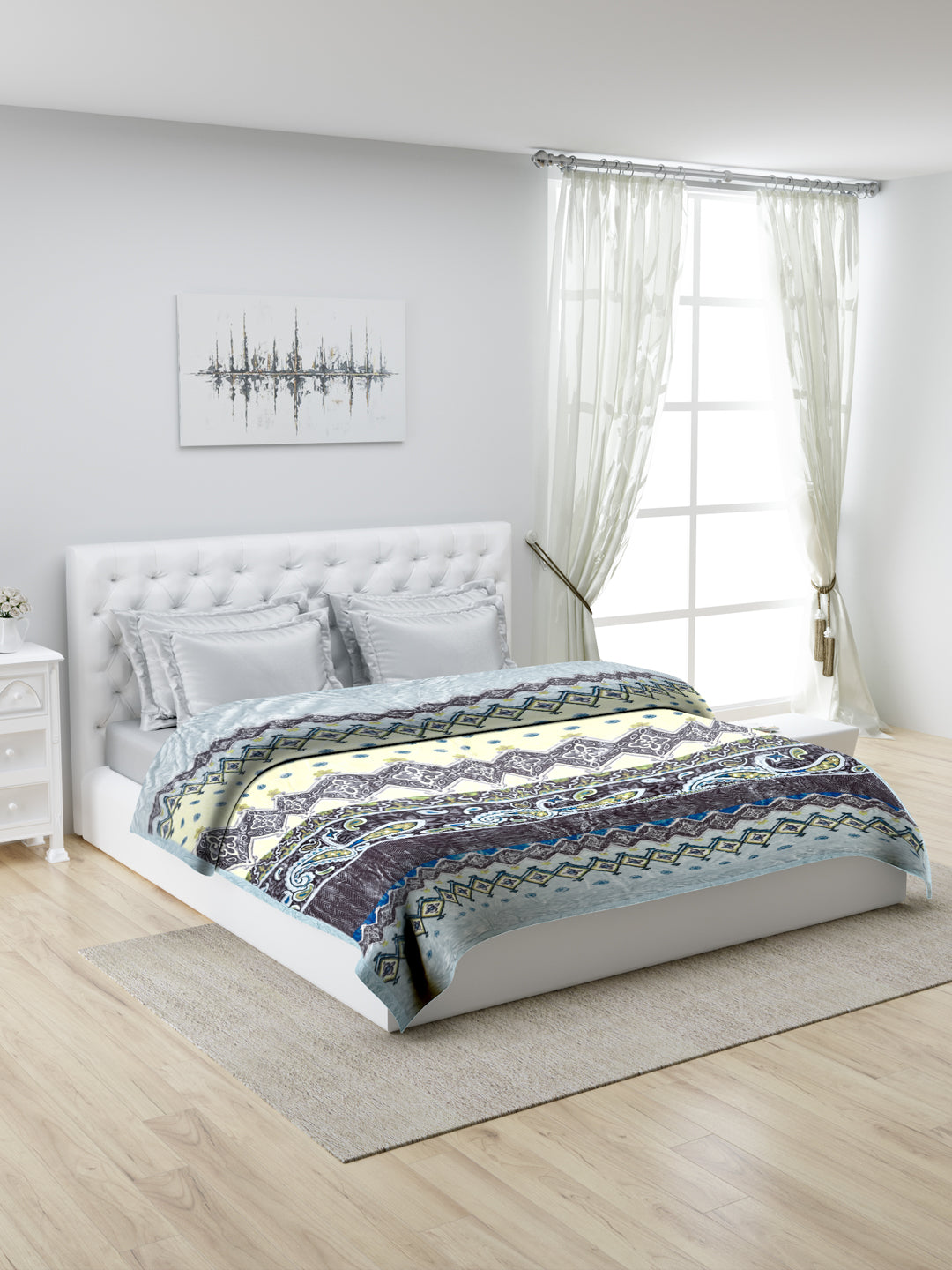 Printed Double Bed Blanket for Heavy Winter -1 Ply