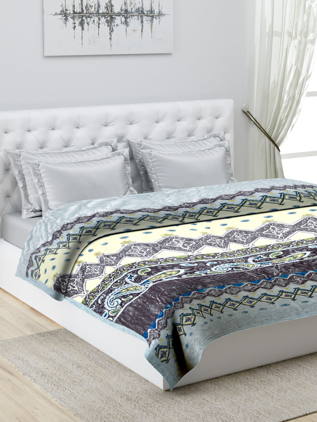 Printed Double Bed Blanket for Heavy Winter -1 Ply