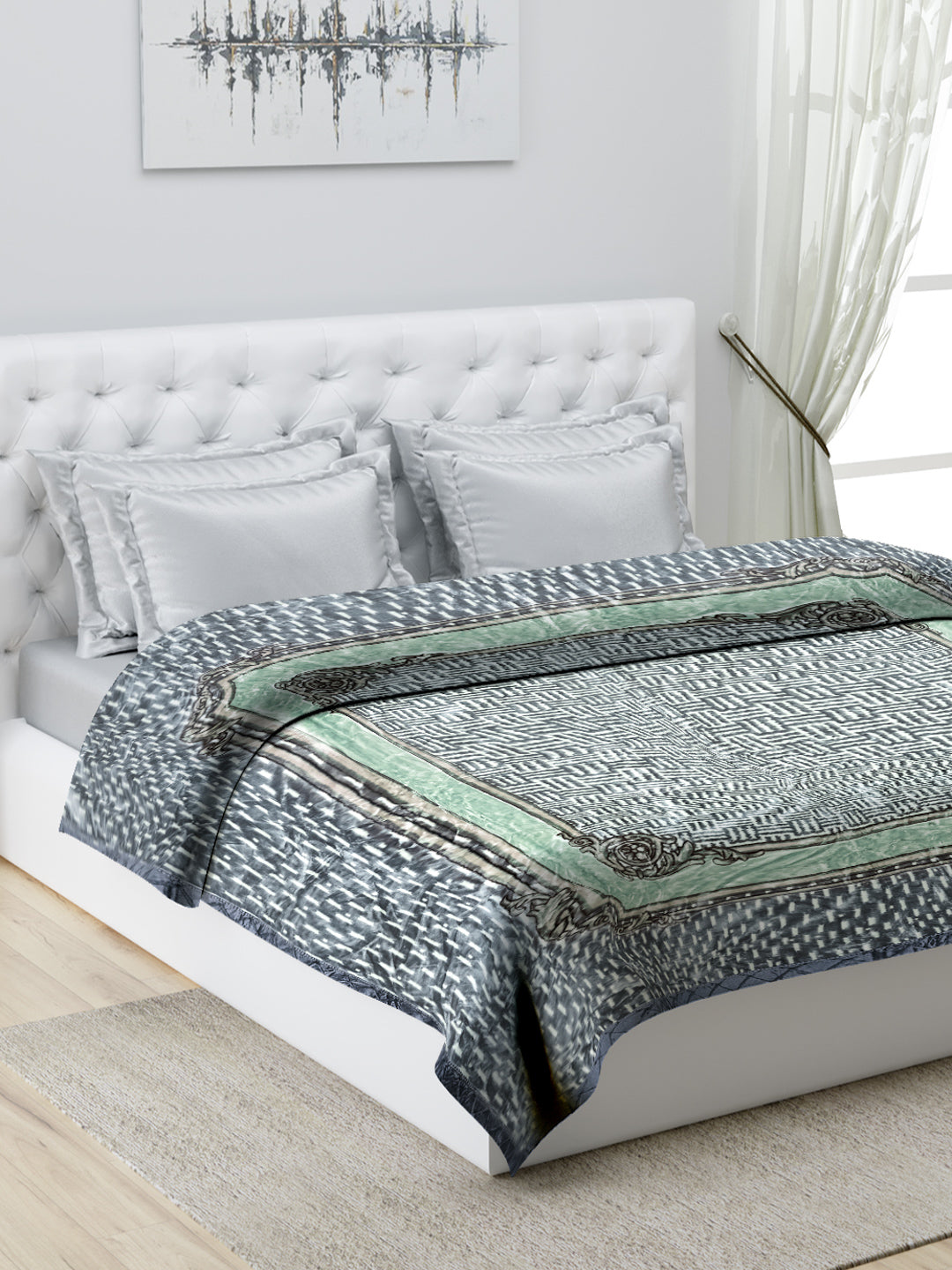 Printed Double Bed Blanket for Heavy Winter -1 Ply