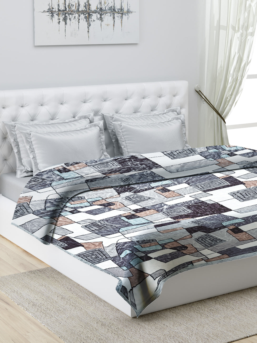 Printed Double Bed Blanket for Heavy Winter -1 Ply