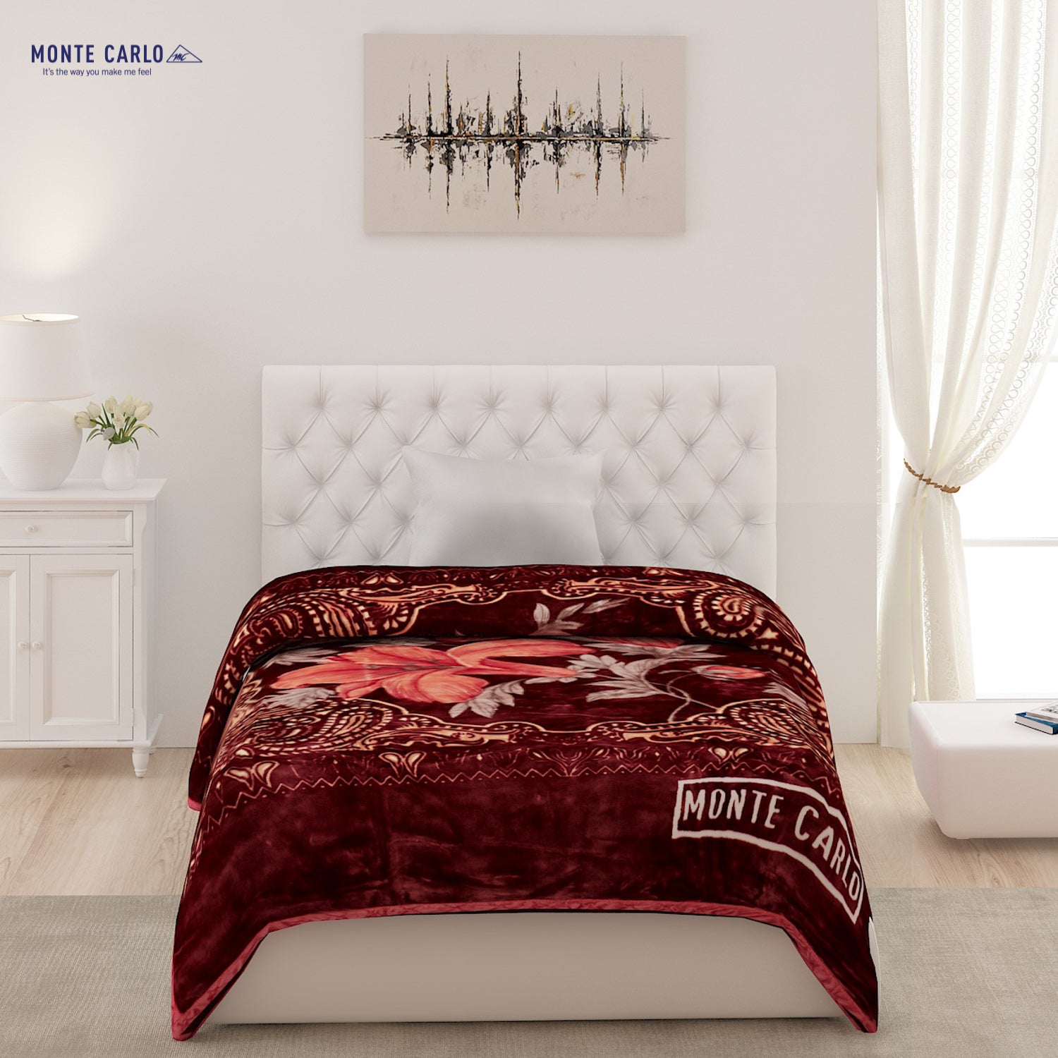 Printed Single Bed Blanket for Heavy Winter -1 Ply