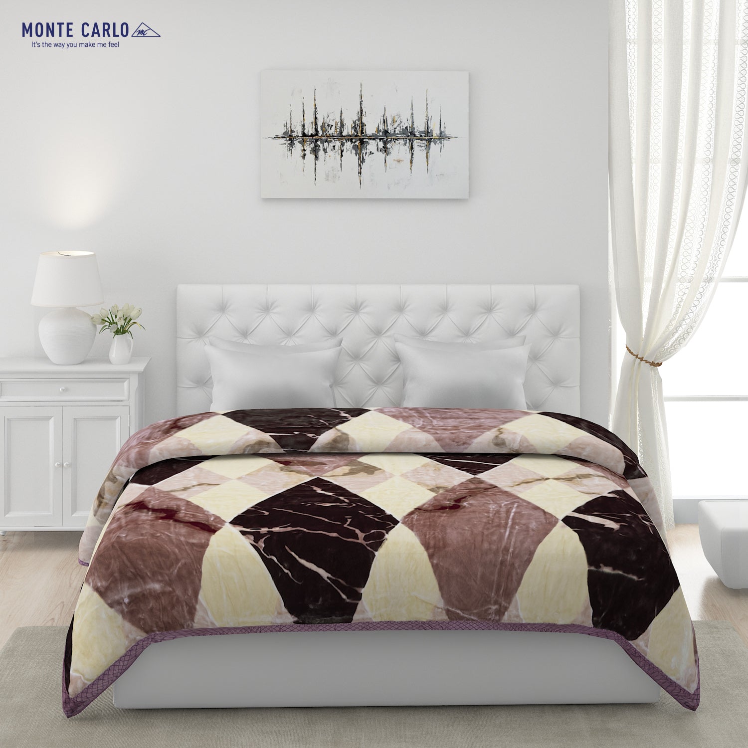 Printed Double Bed Blanket for Heavy Winter -2 Ply