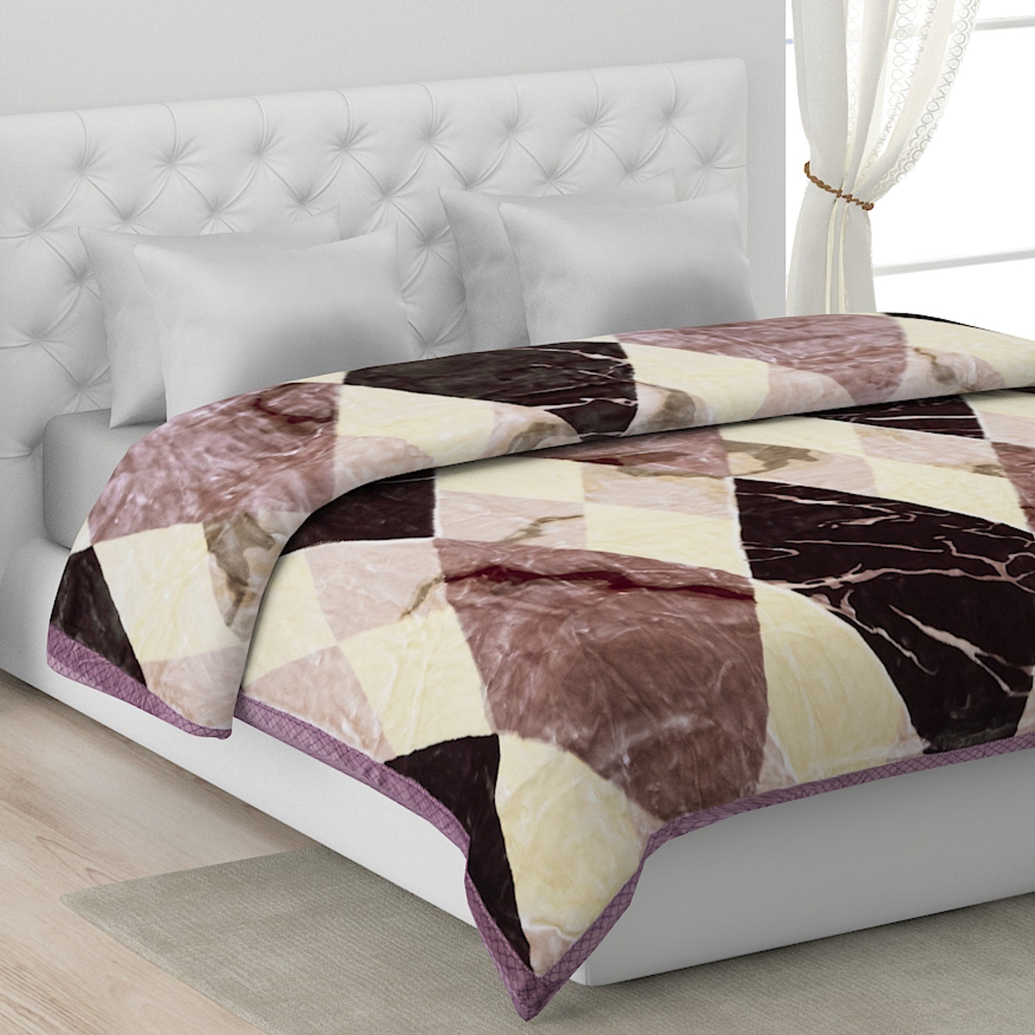 Printed Double Bed Blanket for Heavy Winter -2 Ply