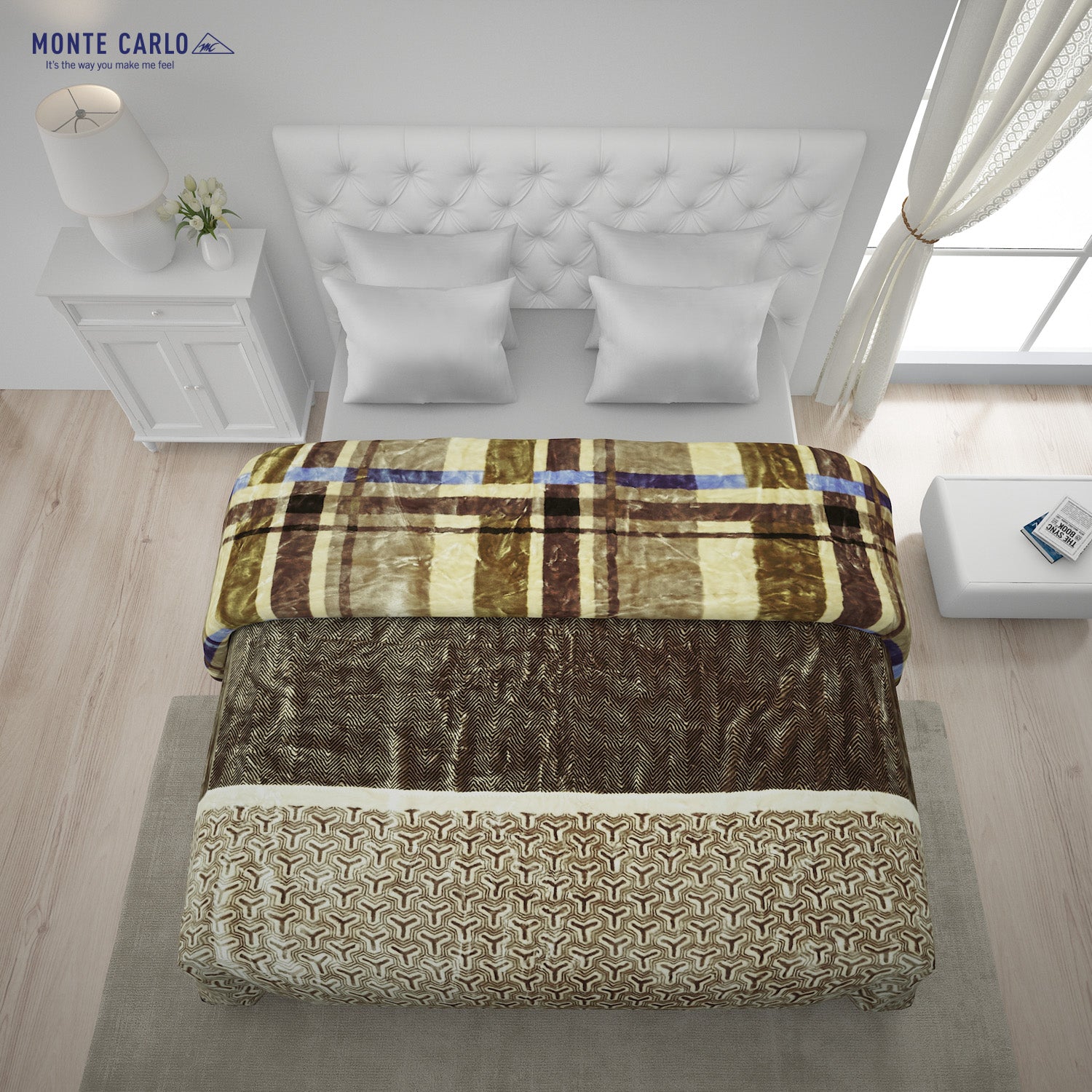 Printed Double Bed Blanket for Heavy Winter -2 Ply