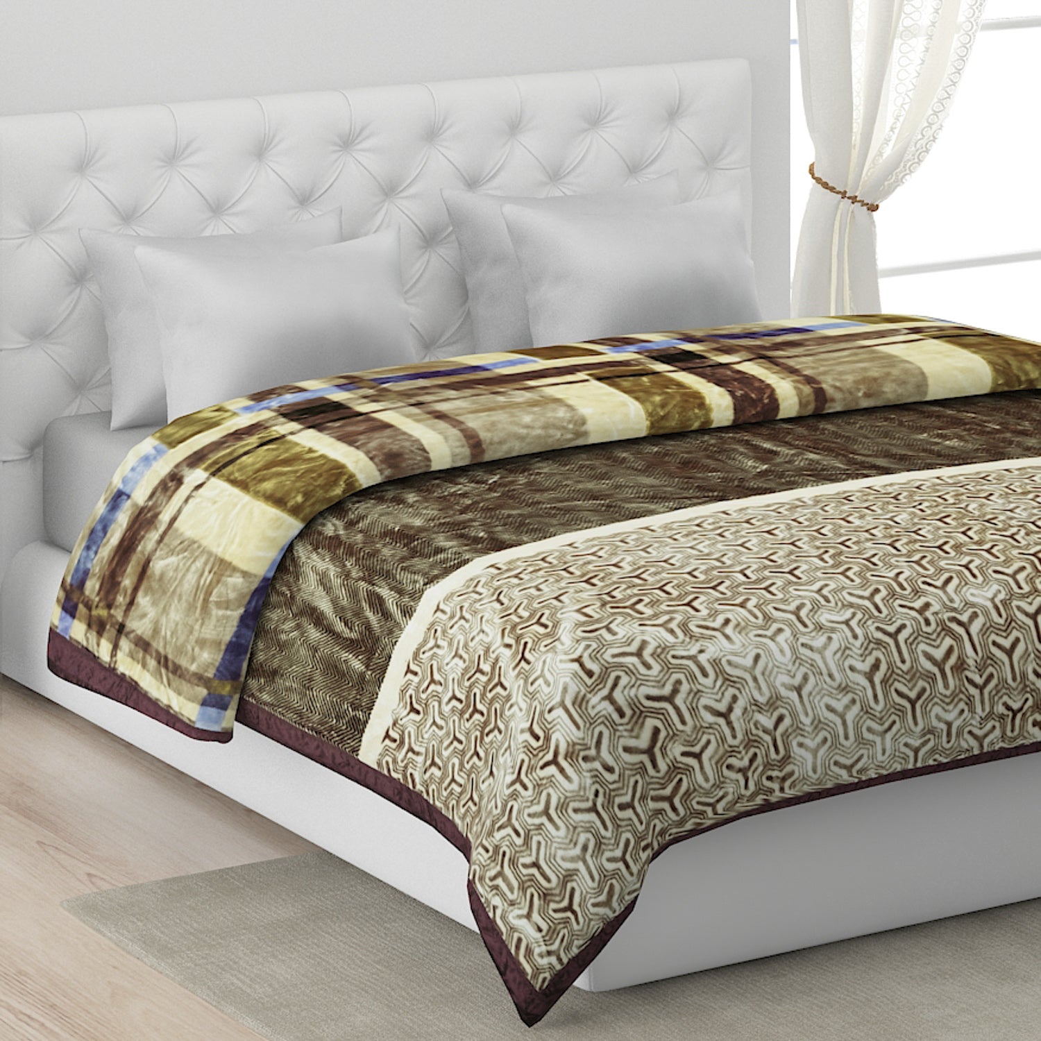 Printed Double Bed Blanket for Heavy Winter -2 Ply