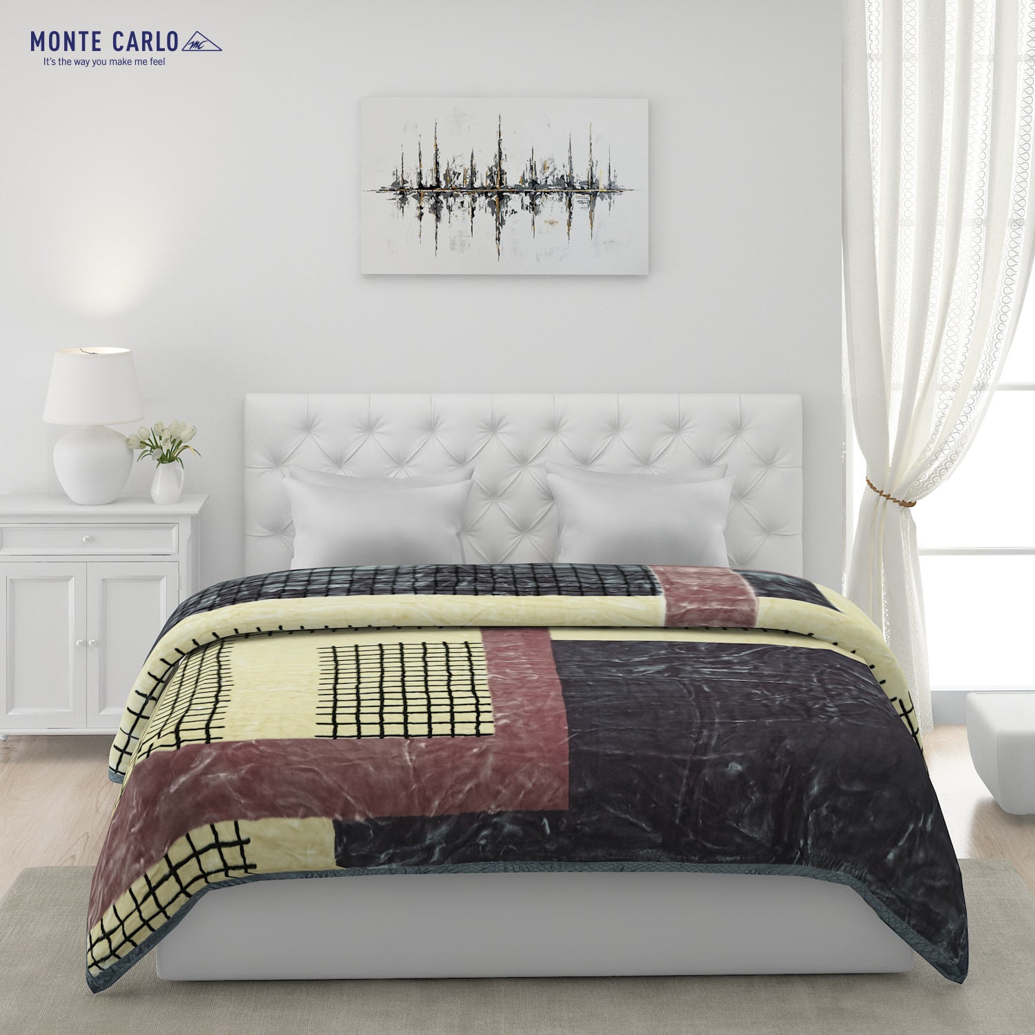 Printed Double Bed Blanket for Heavy Winter -2 Ply