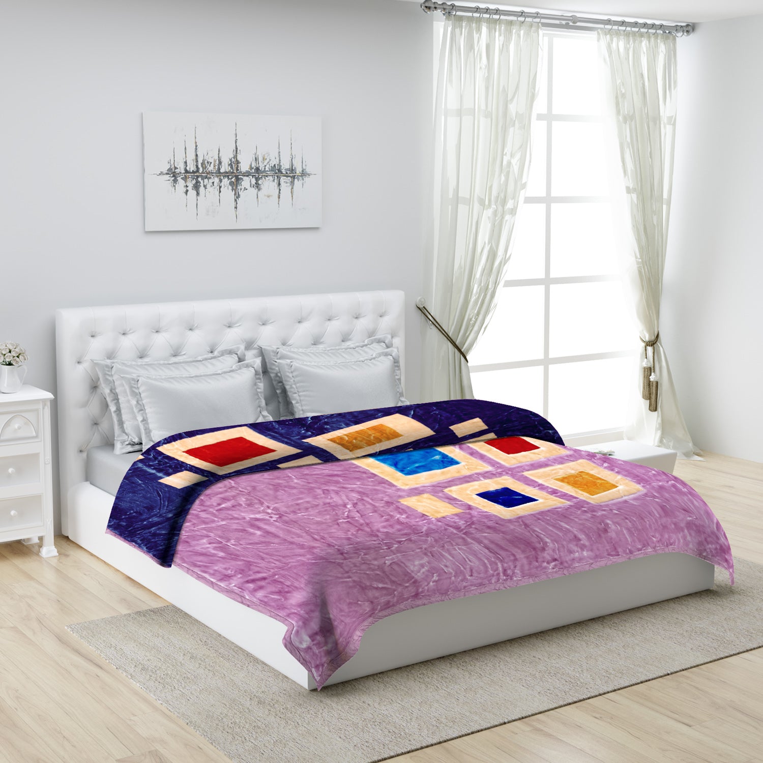 Printed Double Bed Blanket for Heavy Winter -2 Ply