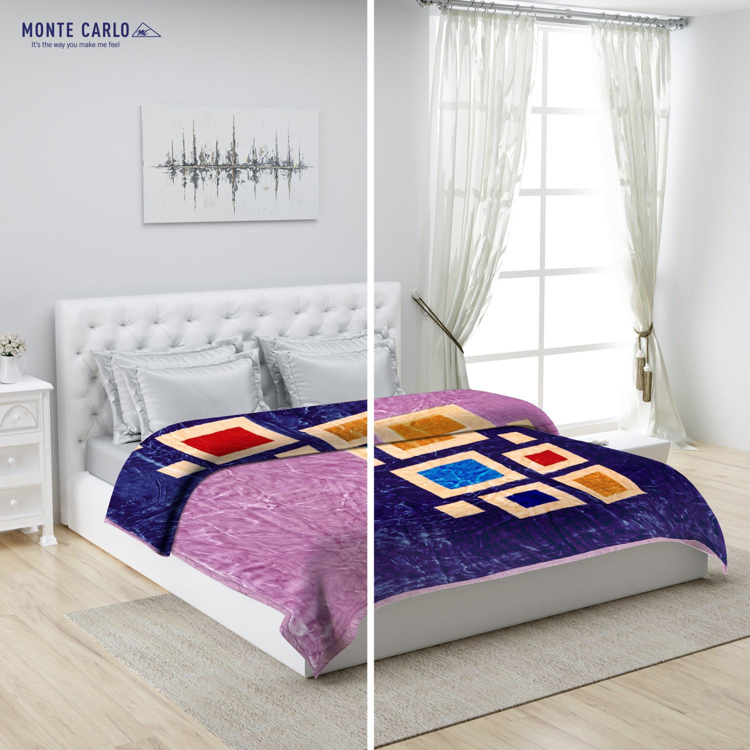 Printed Double Bed Blanket for Heavy Winter -2 Ply