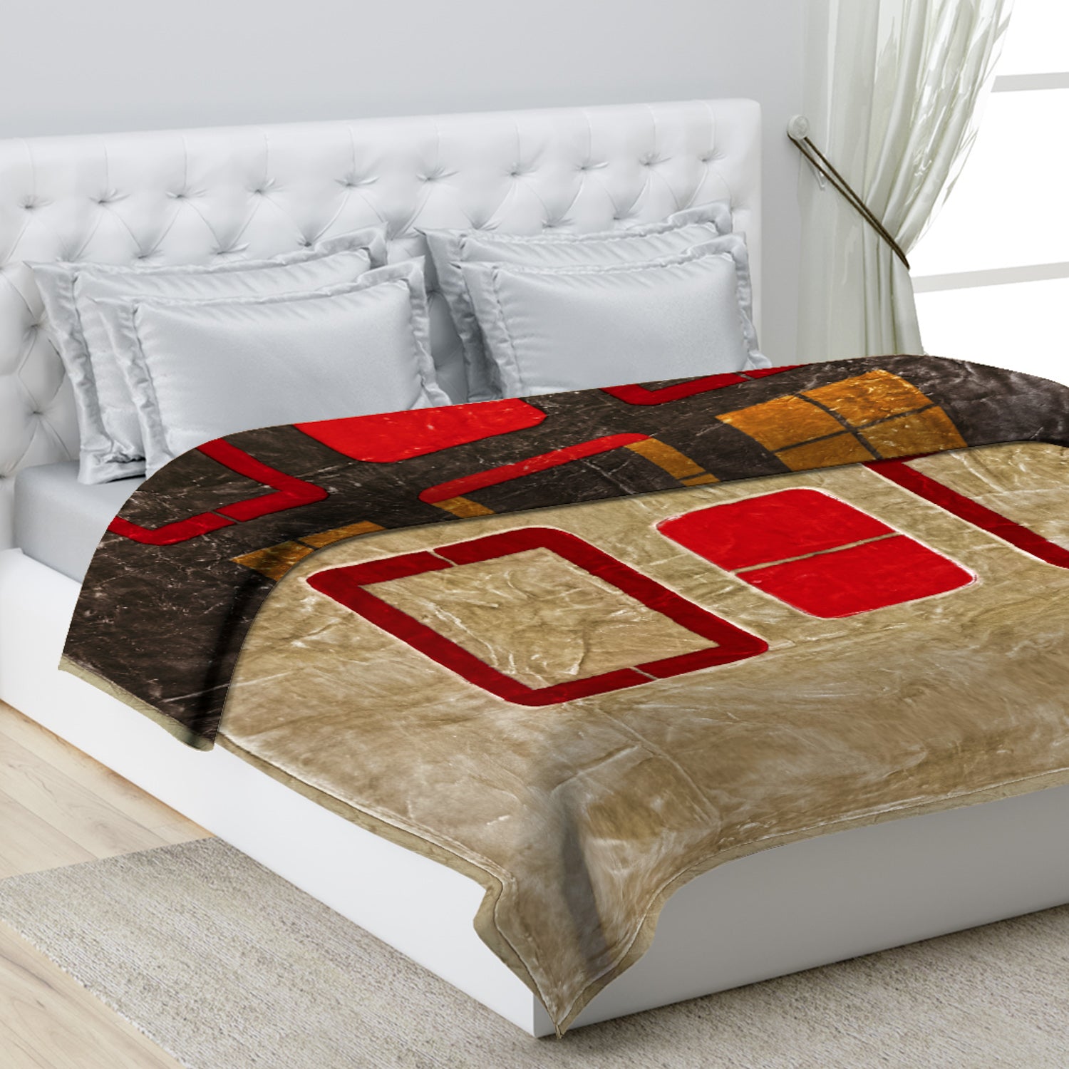 Printed Double Bed Blanket for Heavy Winter -2 Ply