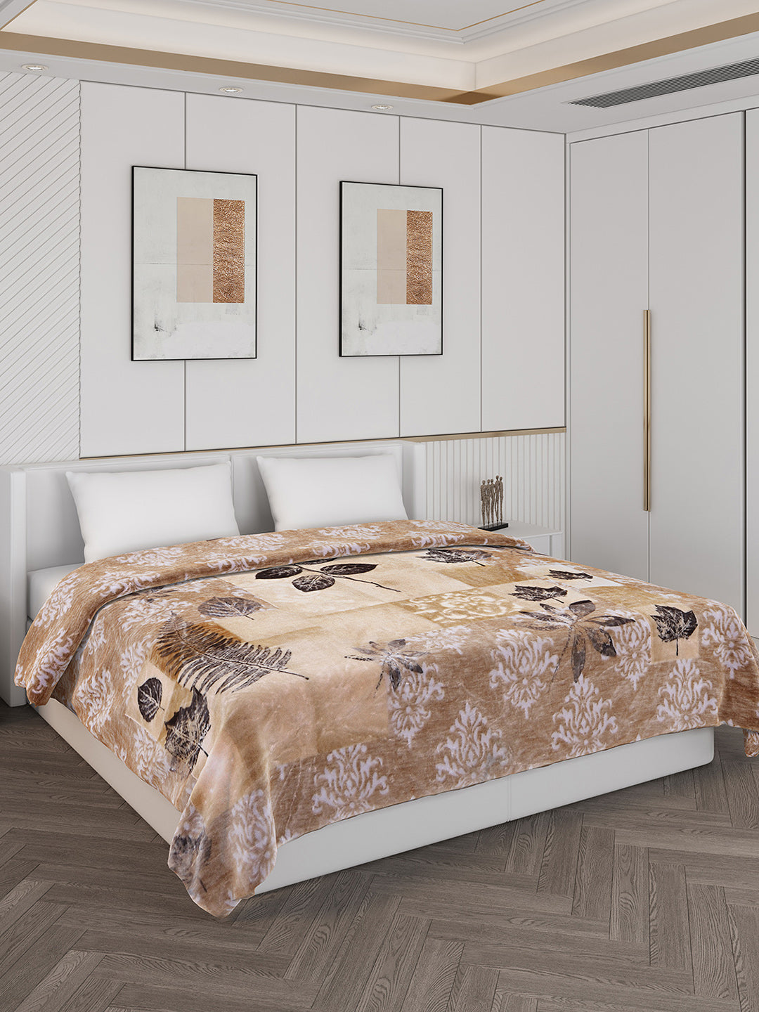 Printed Double Bed Blanket for Mild Winter -1 Ply