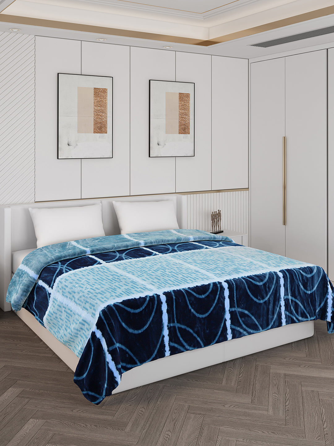 Printed Double Bed Blanket for Mild Winter -1 Ply