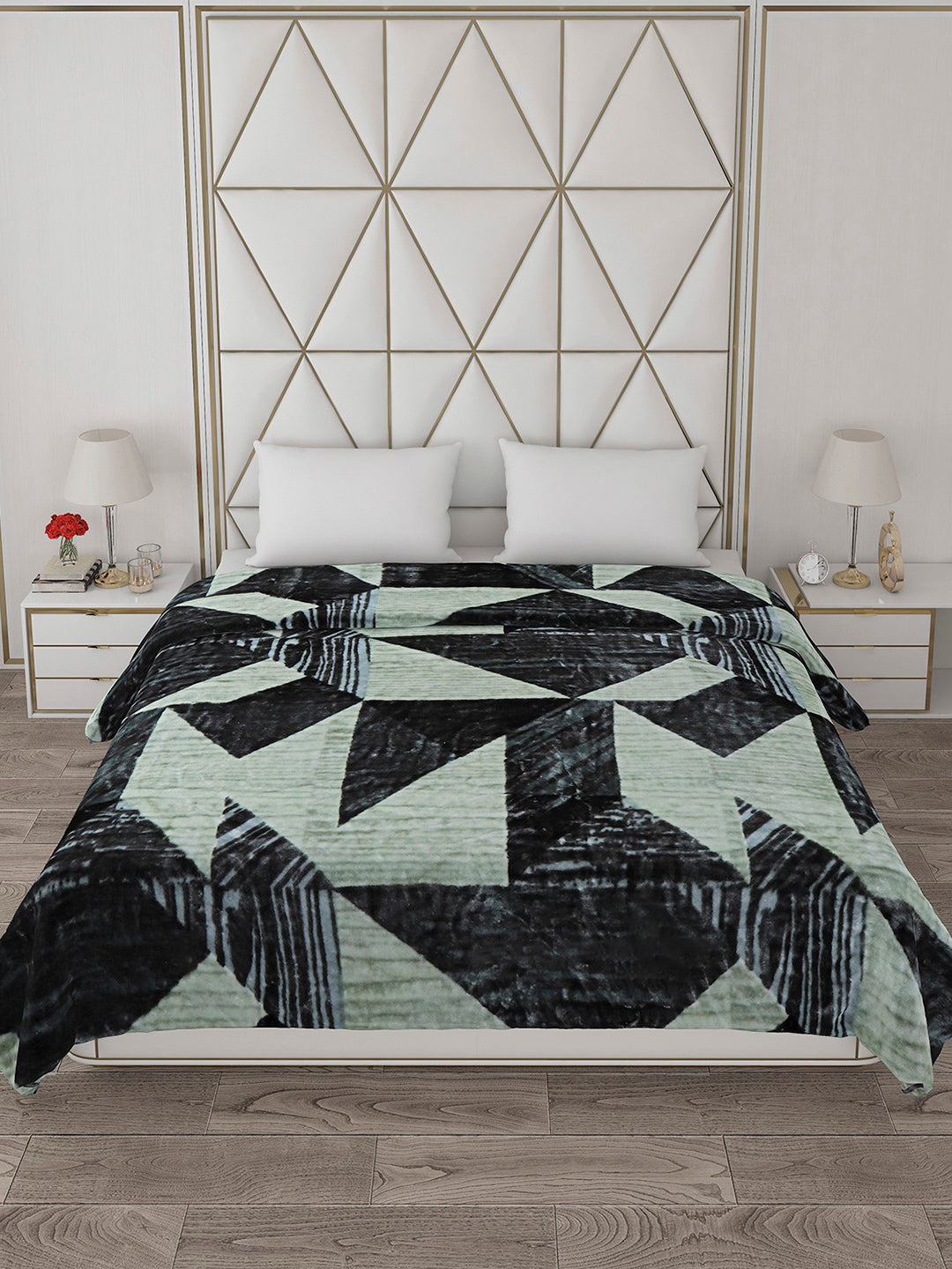 Printed Double Bed Blanket for Mild Winter -1 Ply