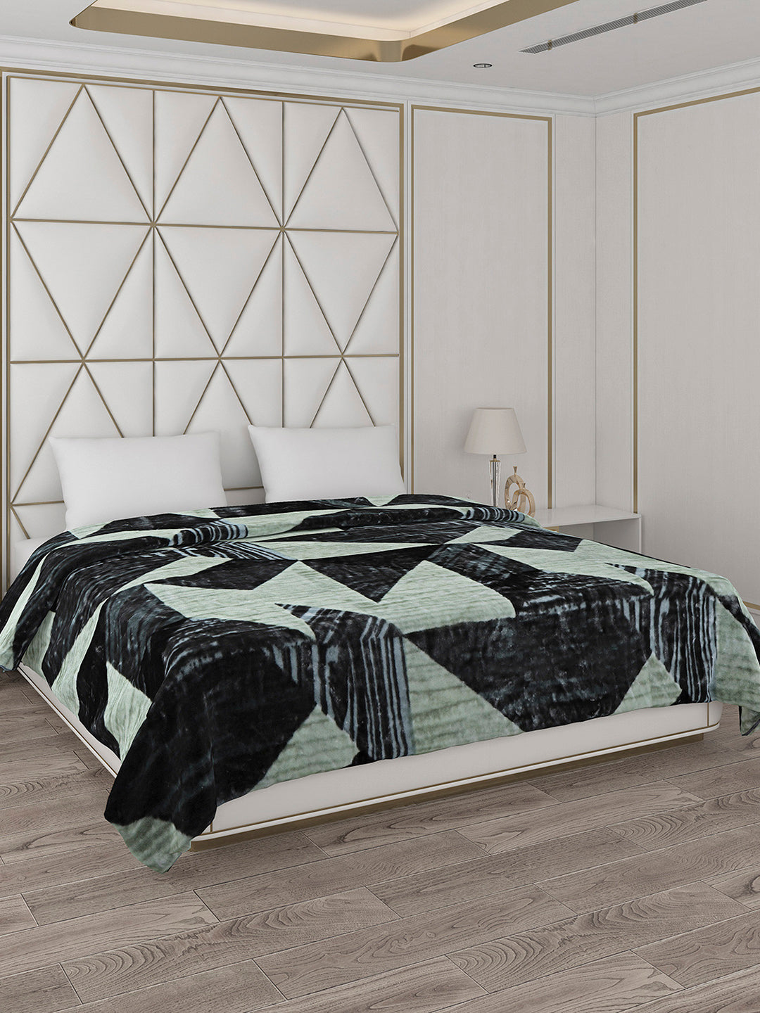 Printed Double Bed Blanket for Mild Winter -1 Ply